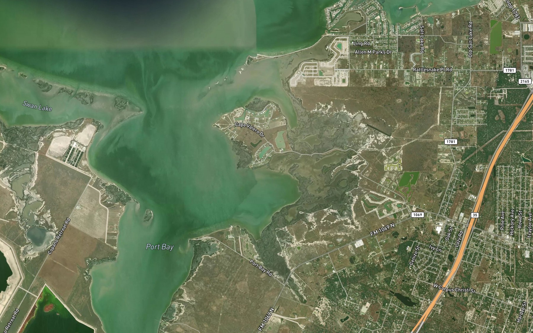 Satellite map of the Italian Bend