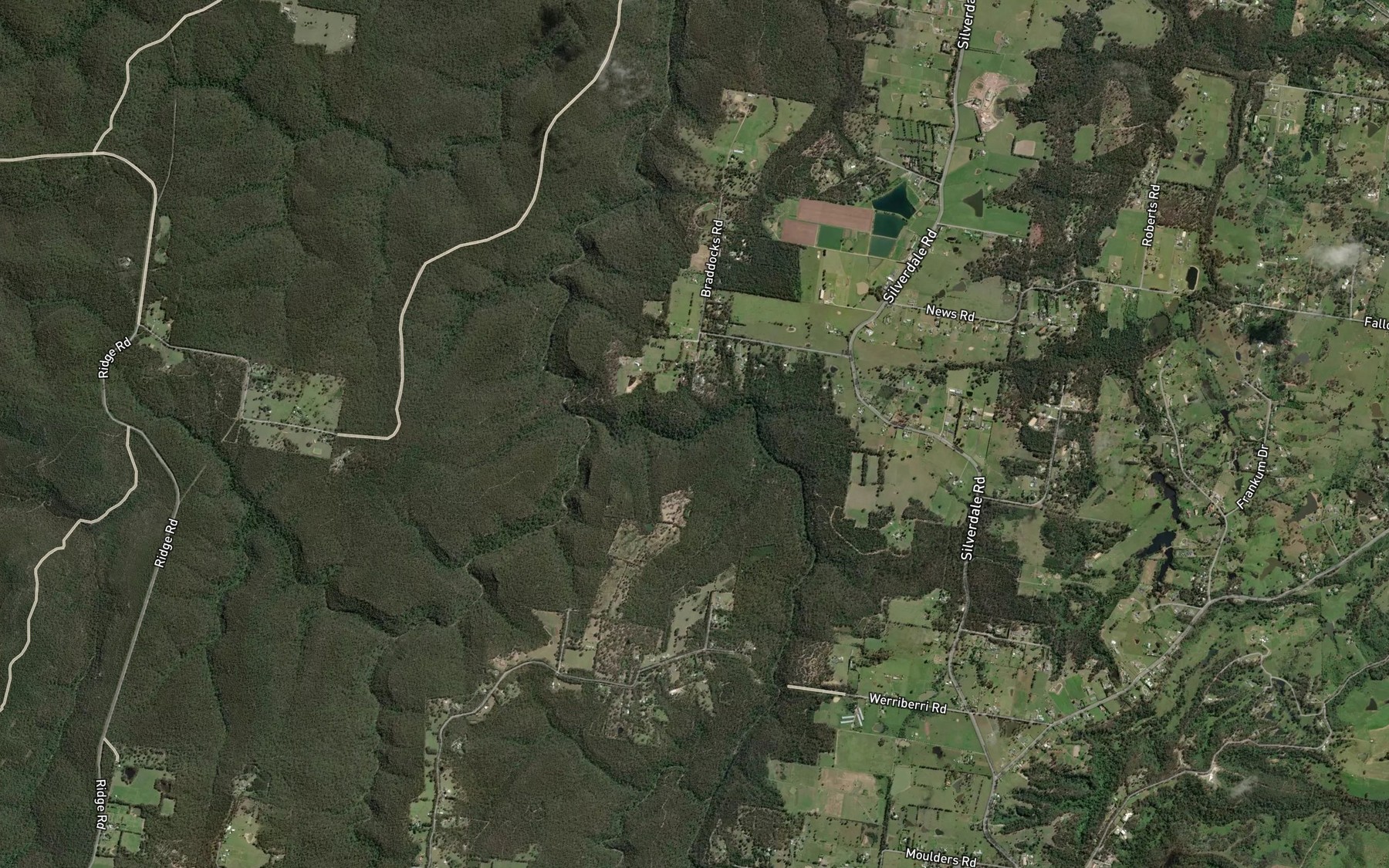 Satellite map of the Horse Creek