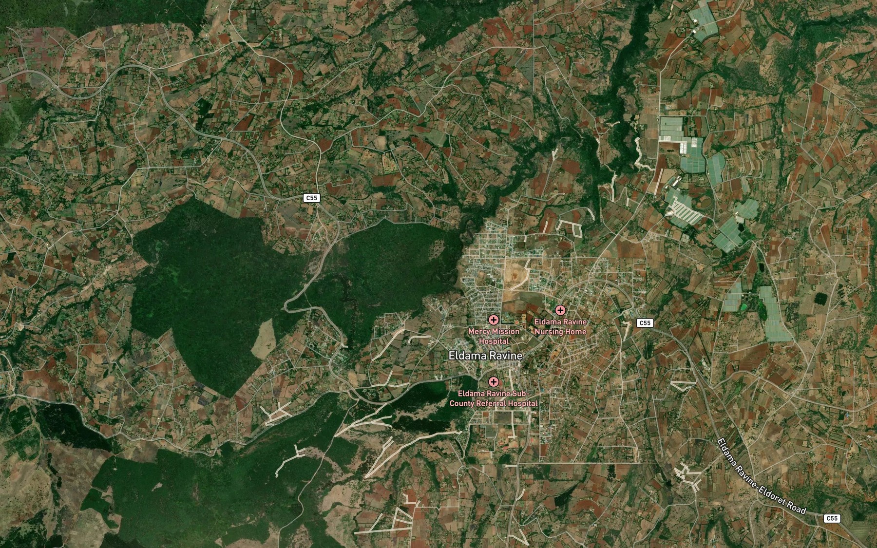 Satellite map of the Eldama