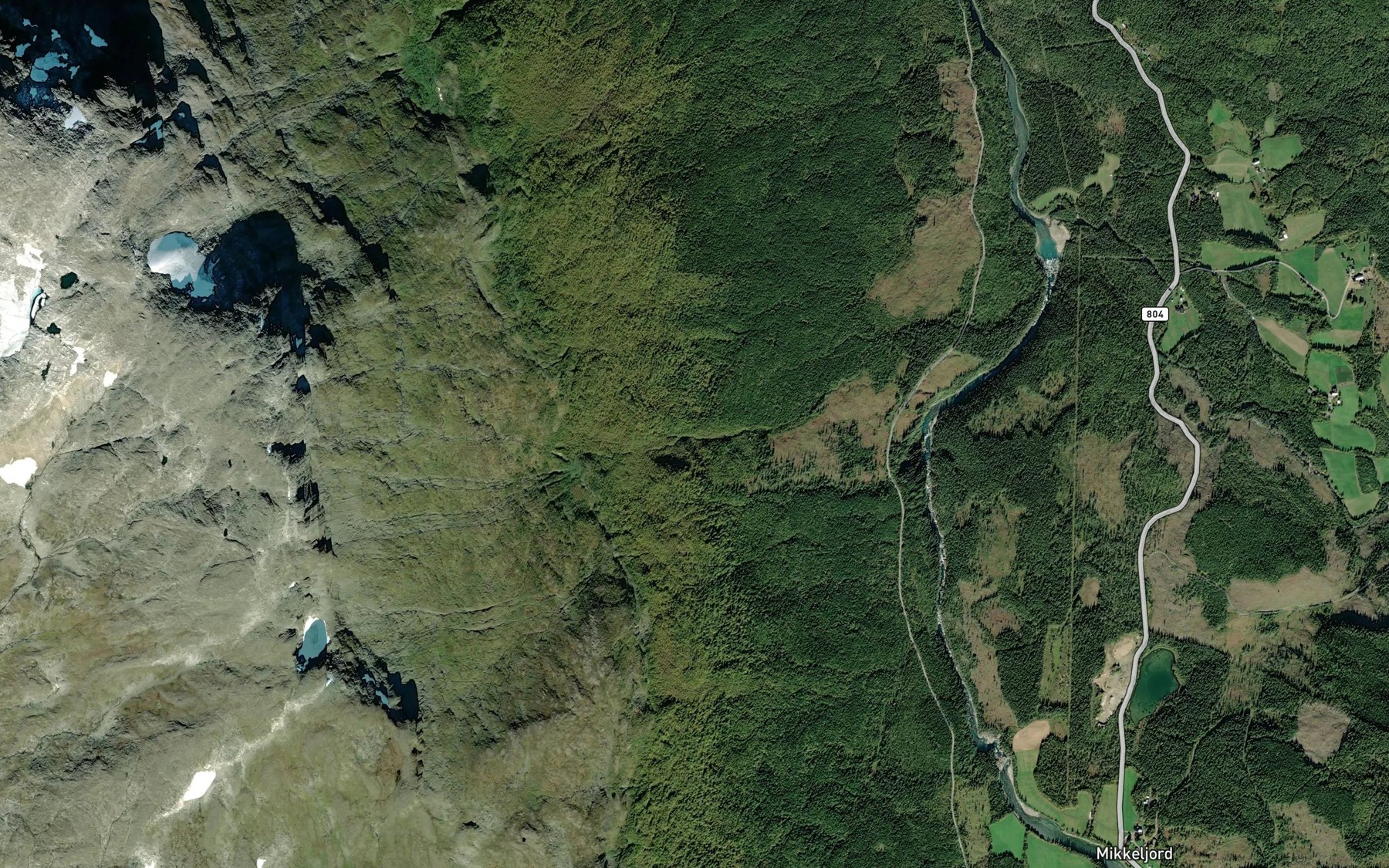 Satellite map of the Djupedalsbekken