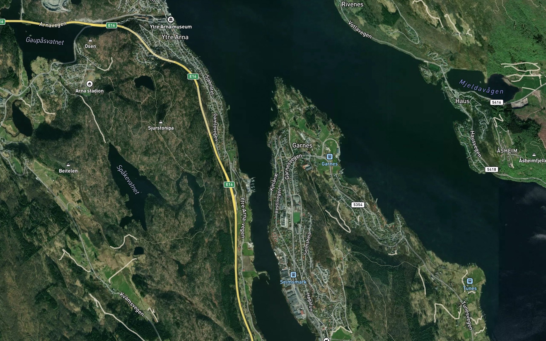 Satellite map of the Kjelana