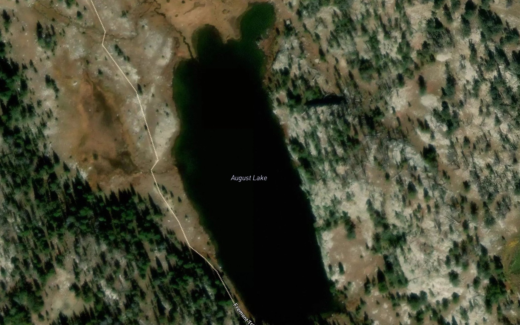 Satellite map of the August Lake