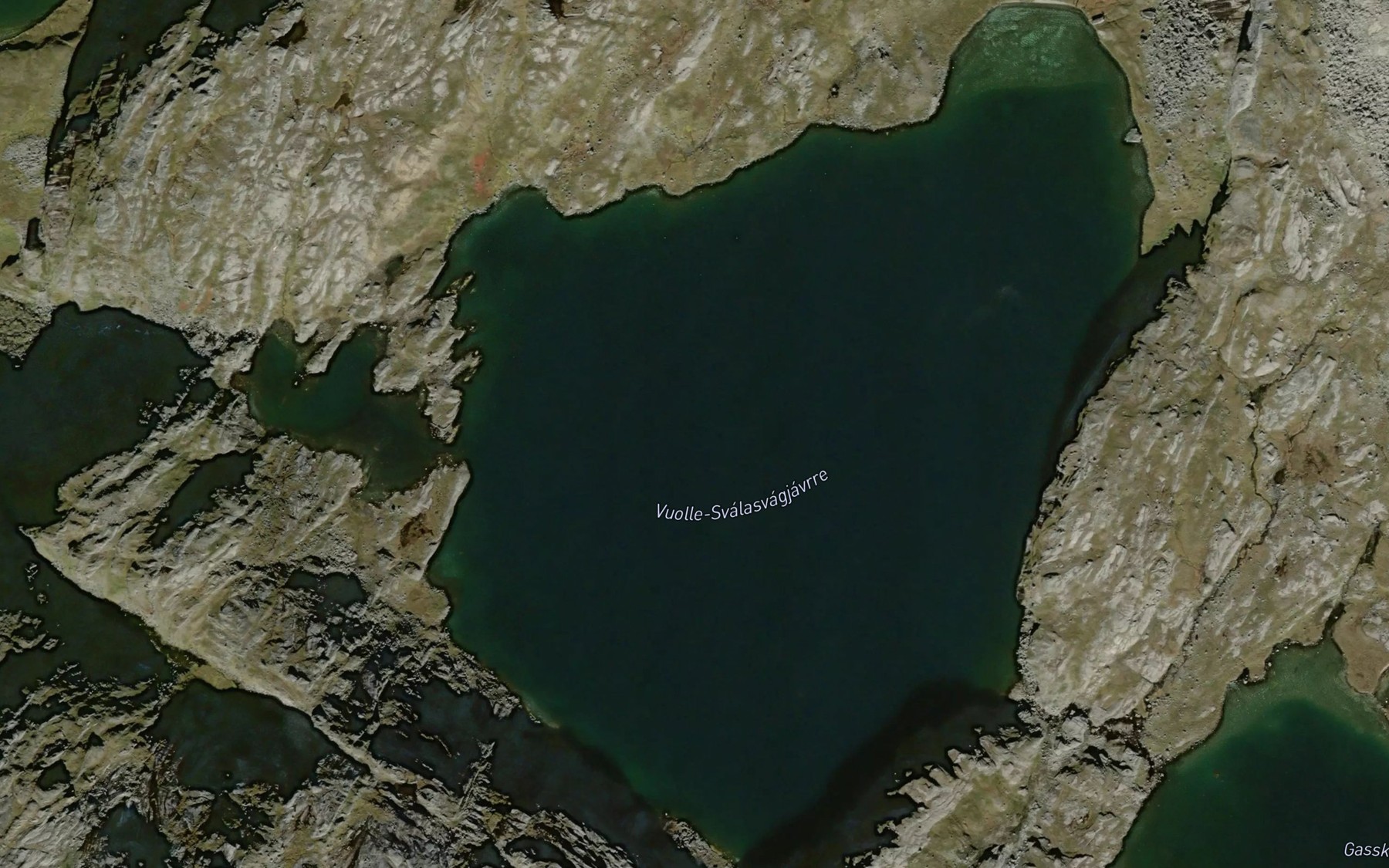 Satellite map of the Svalesvakkejavri,vuolimus