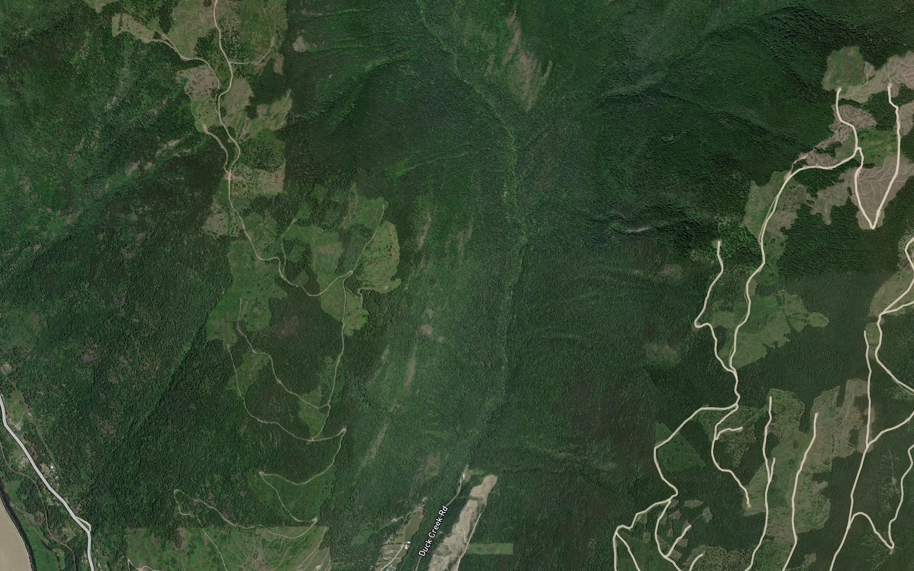 Satellite map of the Grady Creek
