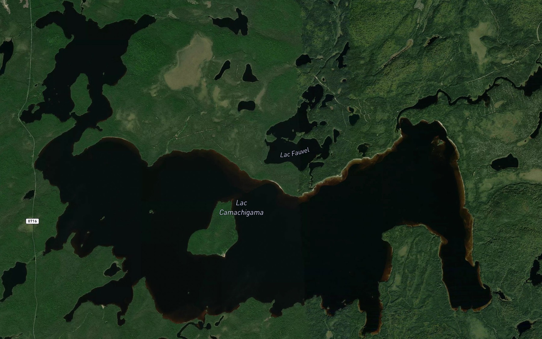 Satellite map of the Lac Camachigama