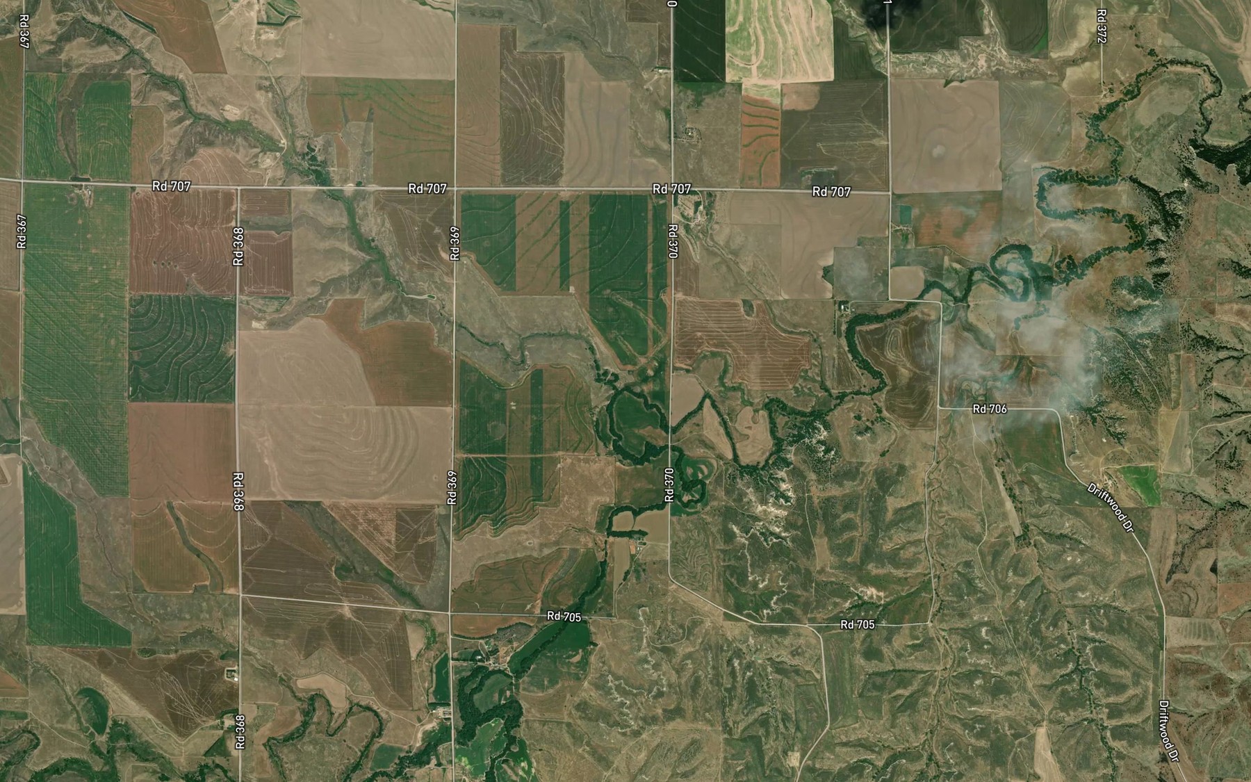 Satellite map of the Willow Creek