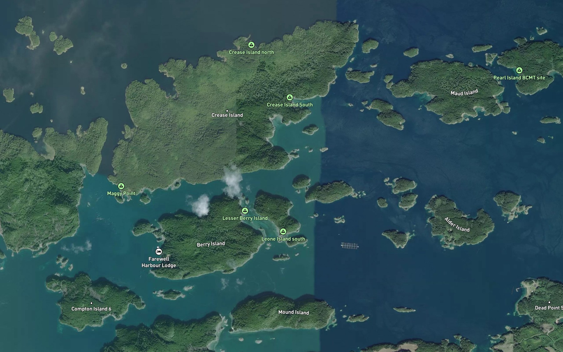 Satellite map of the Village Channel