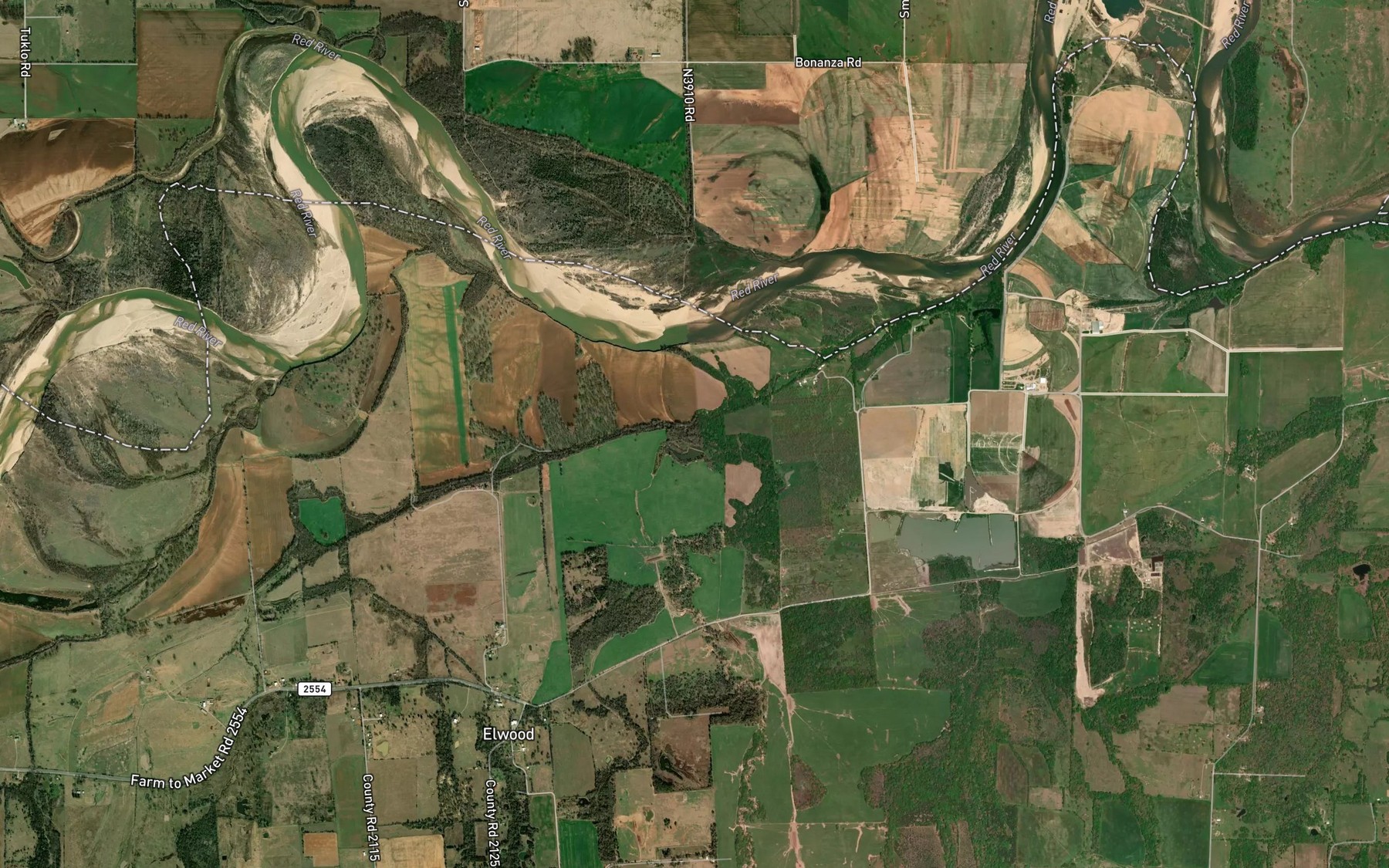 Satellite map of the Narvaugh Creek