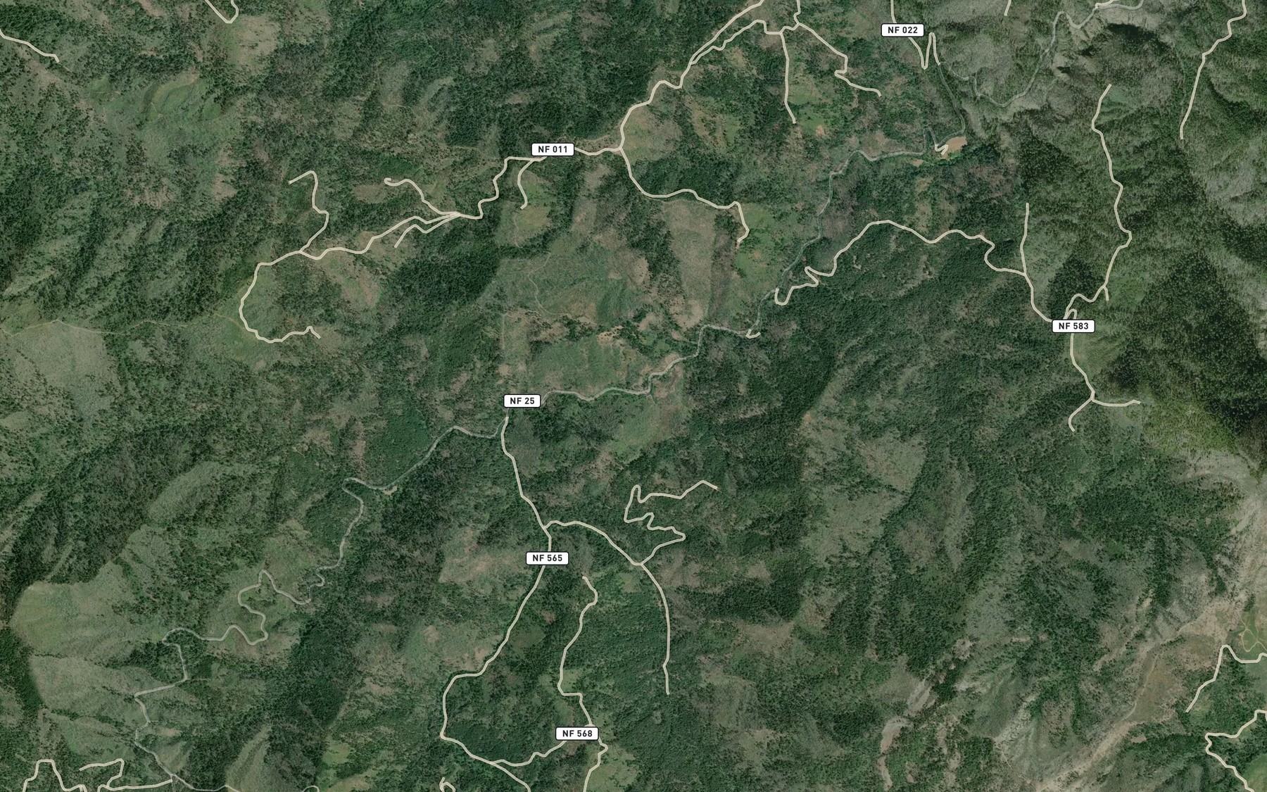 Satellite map of the West Fork Taylor Creek