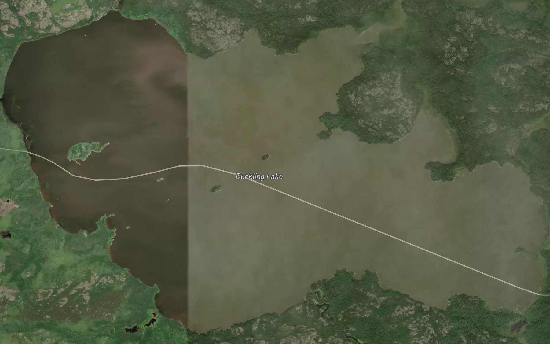 Satellite map of the Duckling Lake