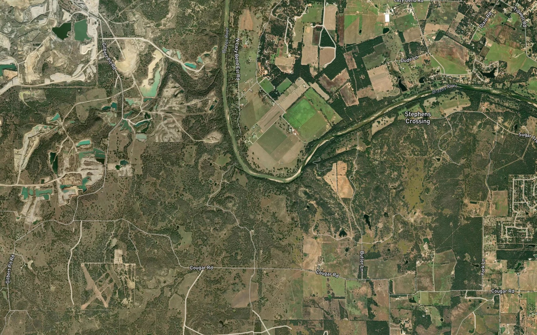 Satellite map of the Lazy Bend