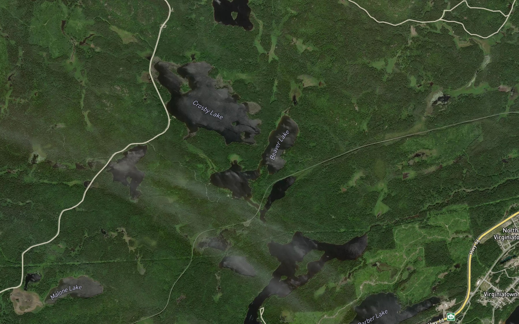 Satellite map of the Beaver Lake