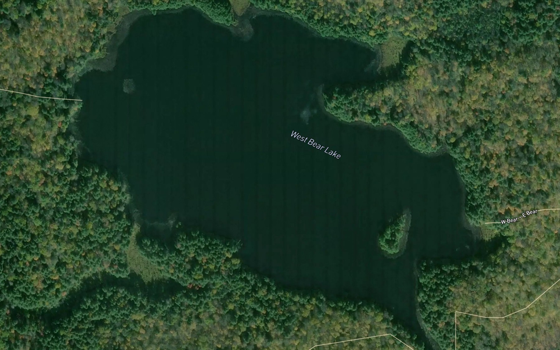 Satellite map of the West Bear Lake