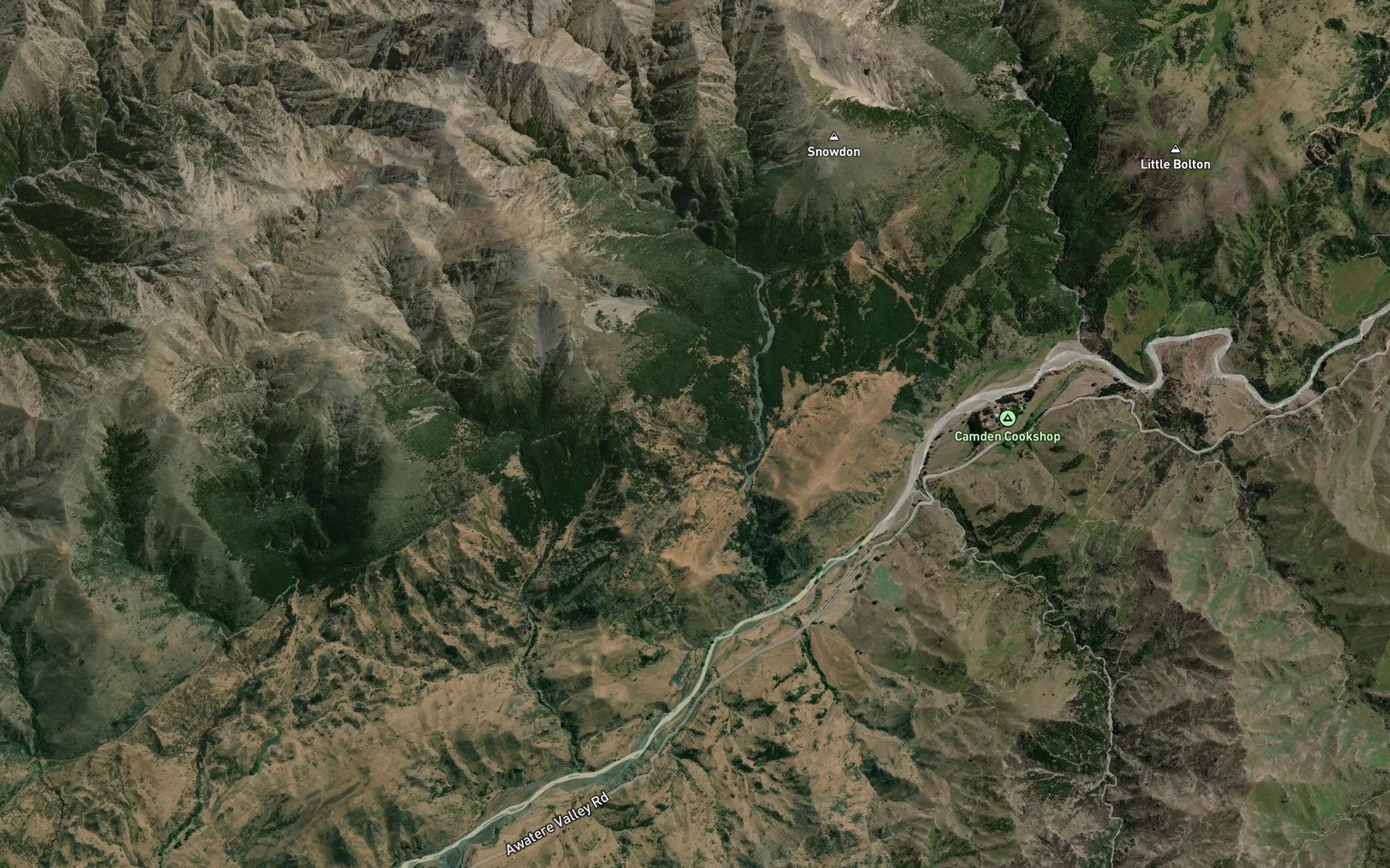 Satellite map of the Burr Stream