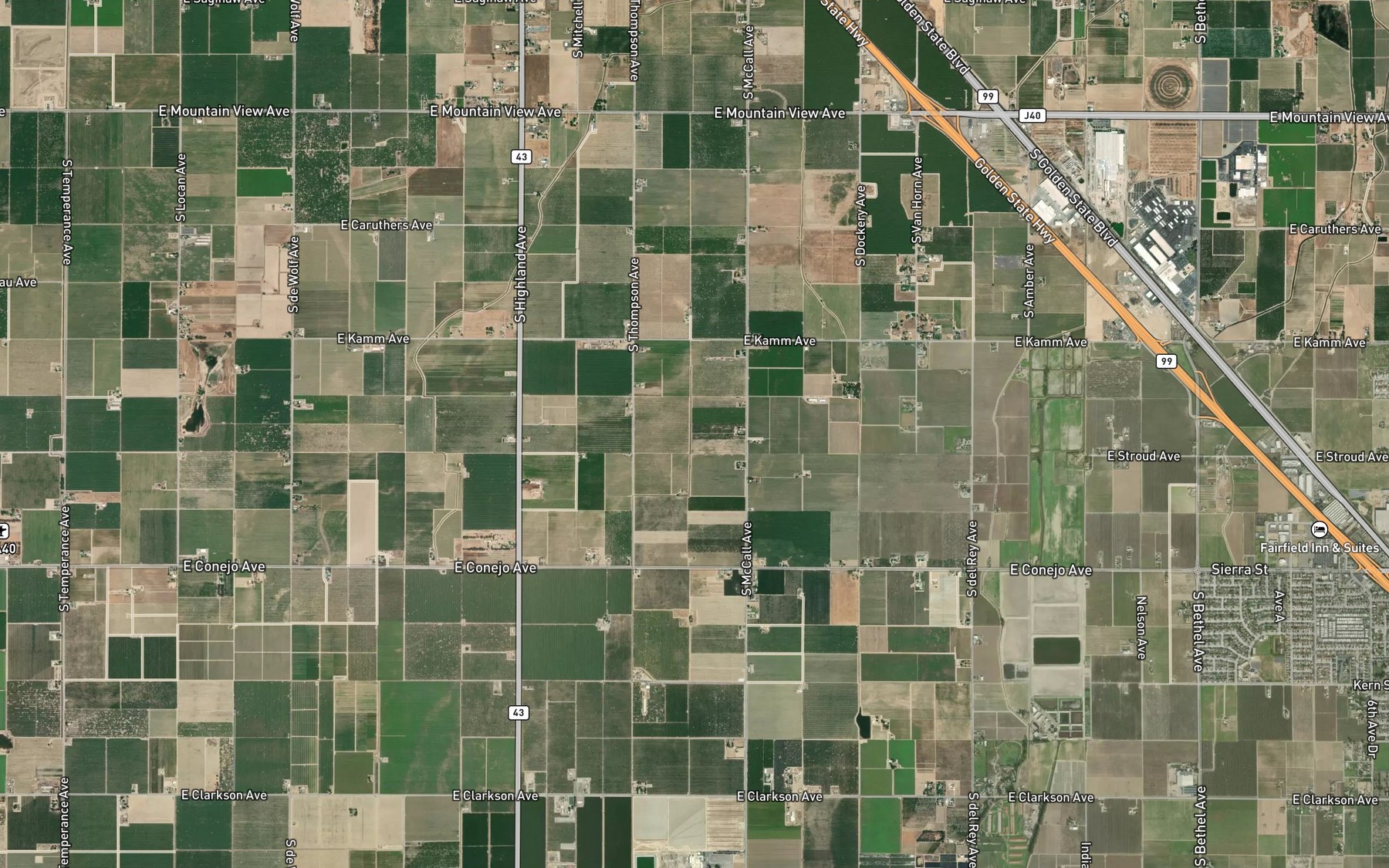 Satellite map of the Hammer Ditch