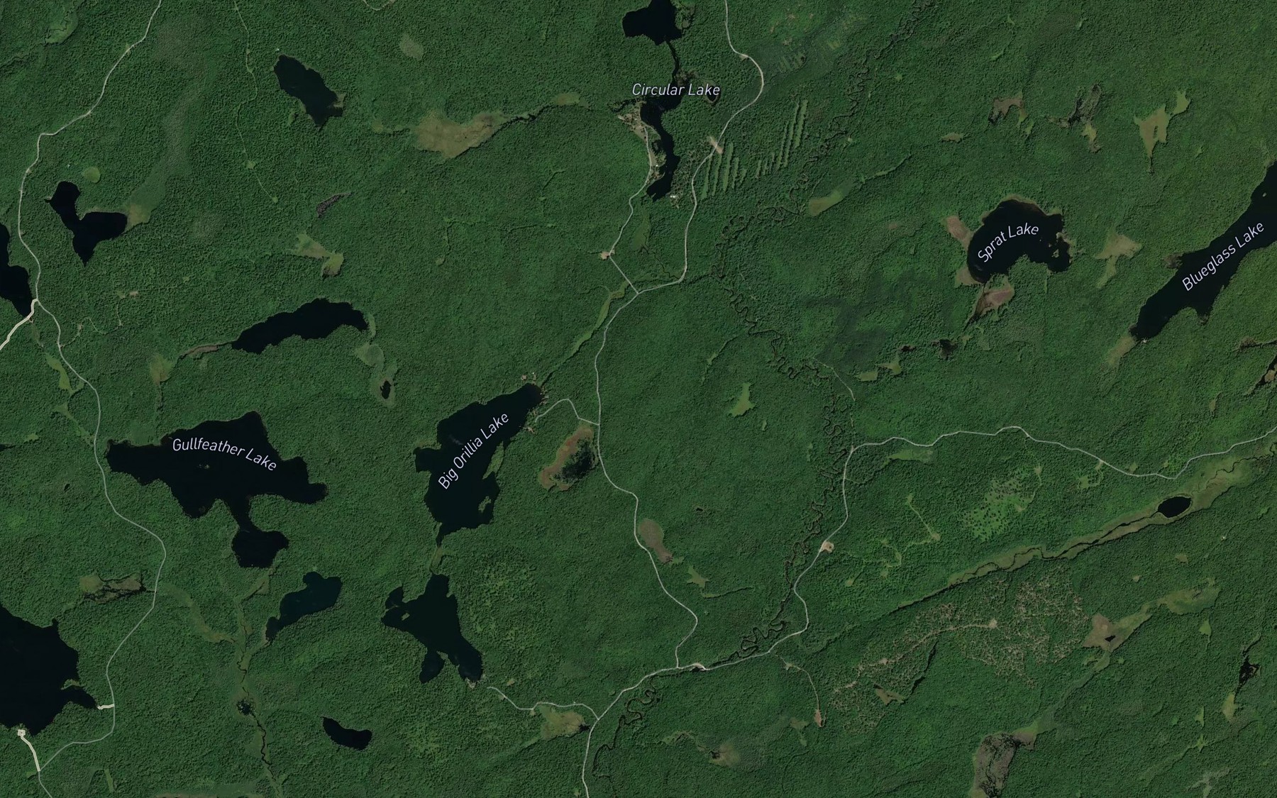 Satellite map of the Orillia Creek