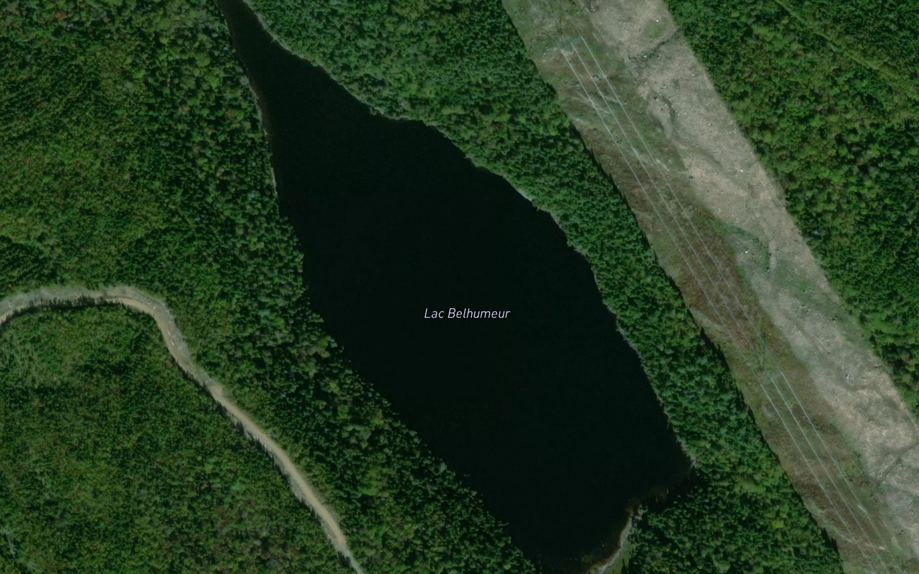 Satellite map of the Lac Belhumeur
