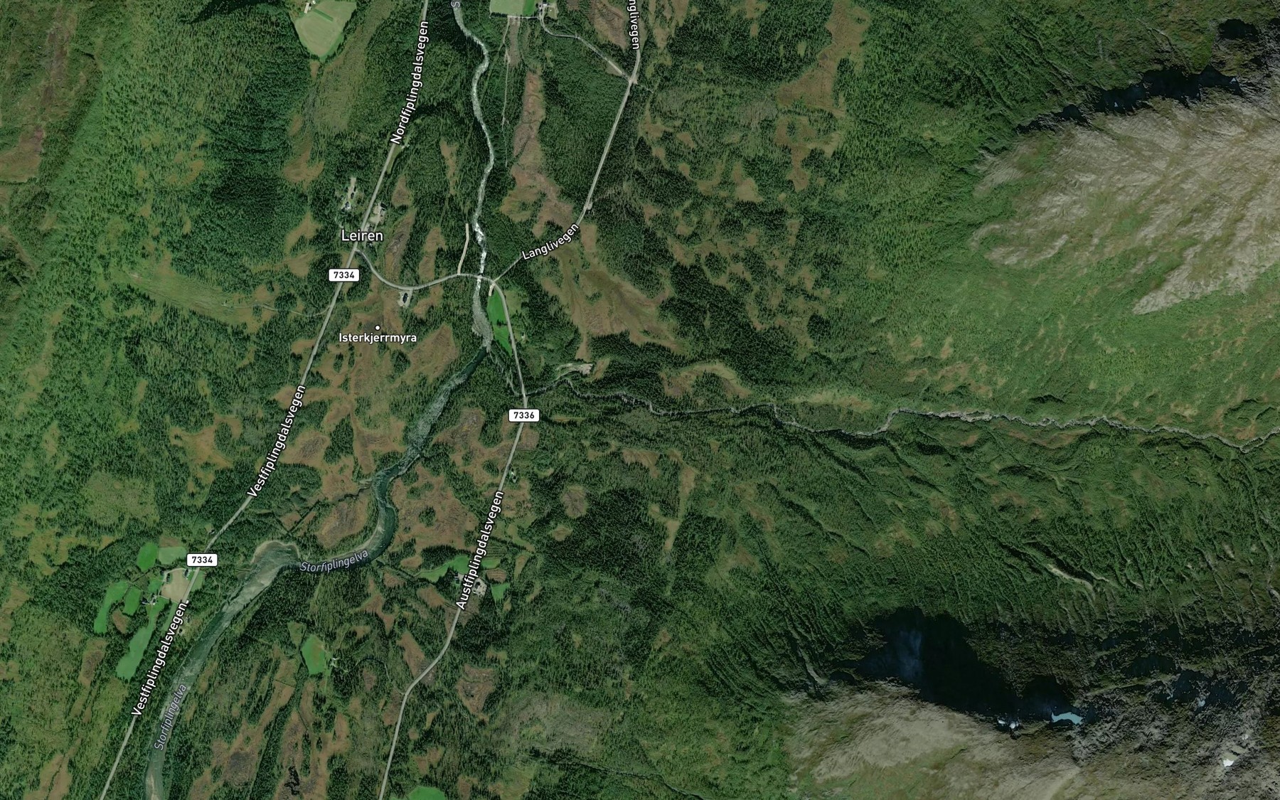 Satellite map of the Storvegskarelva