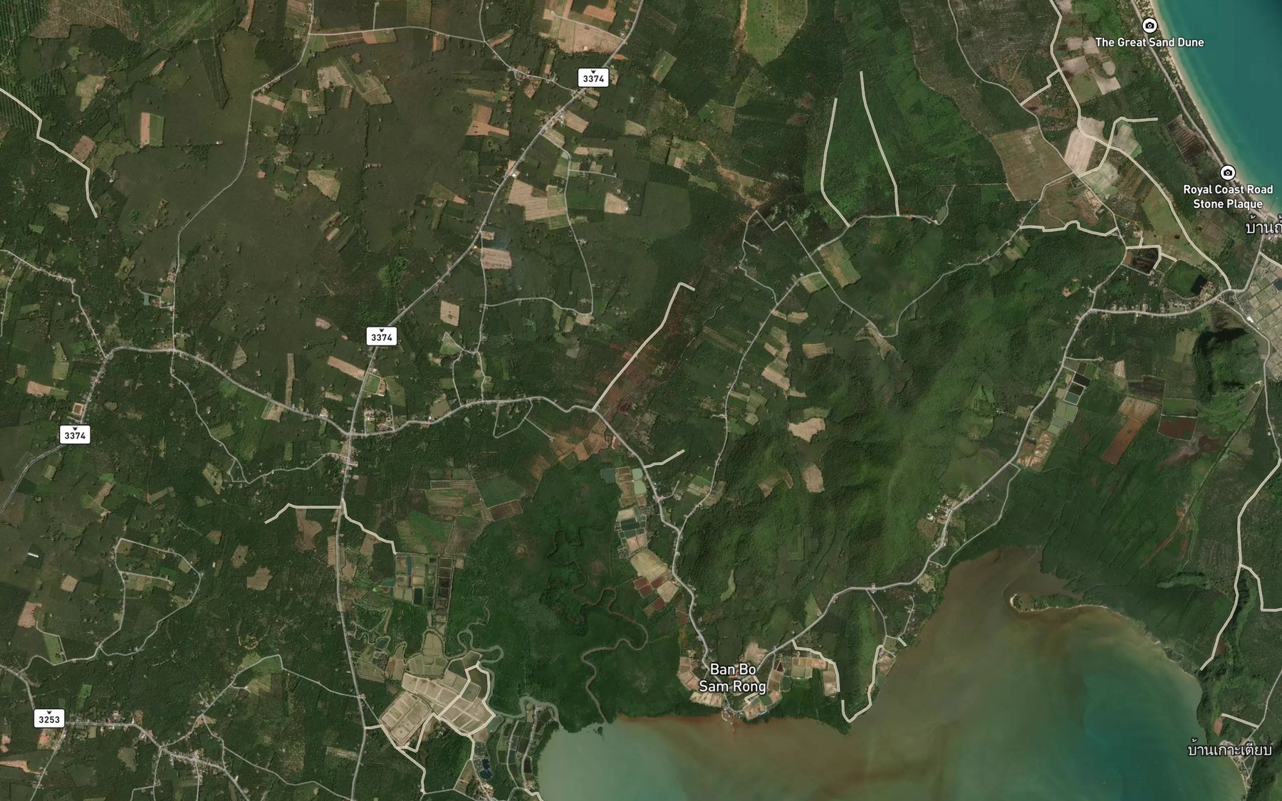 Satellite map of the Khlong Bang Duan