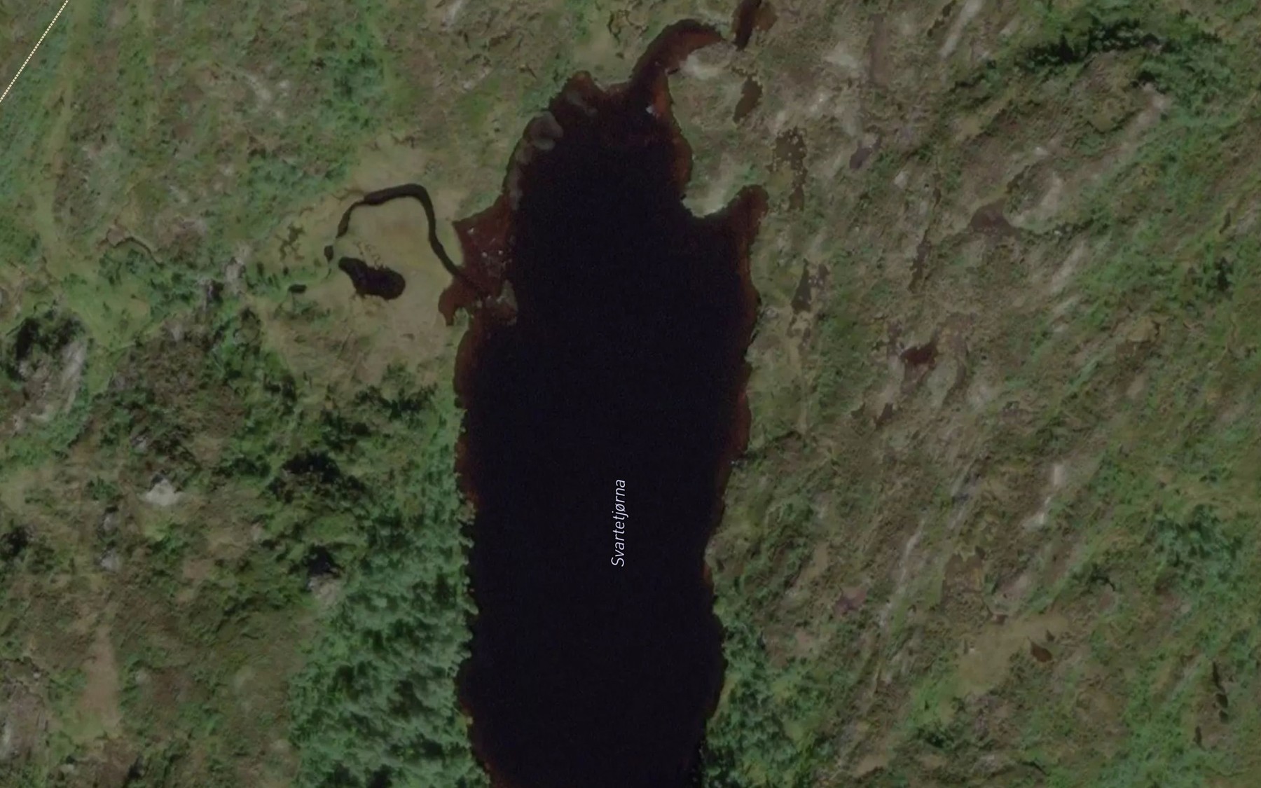 Satellite map of the Svartetjorna