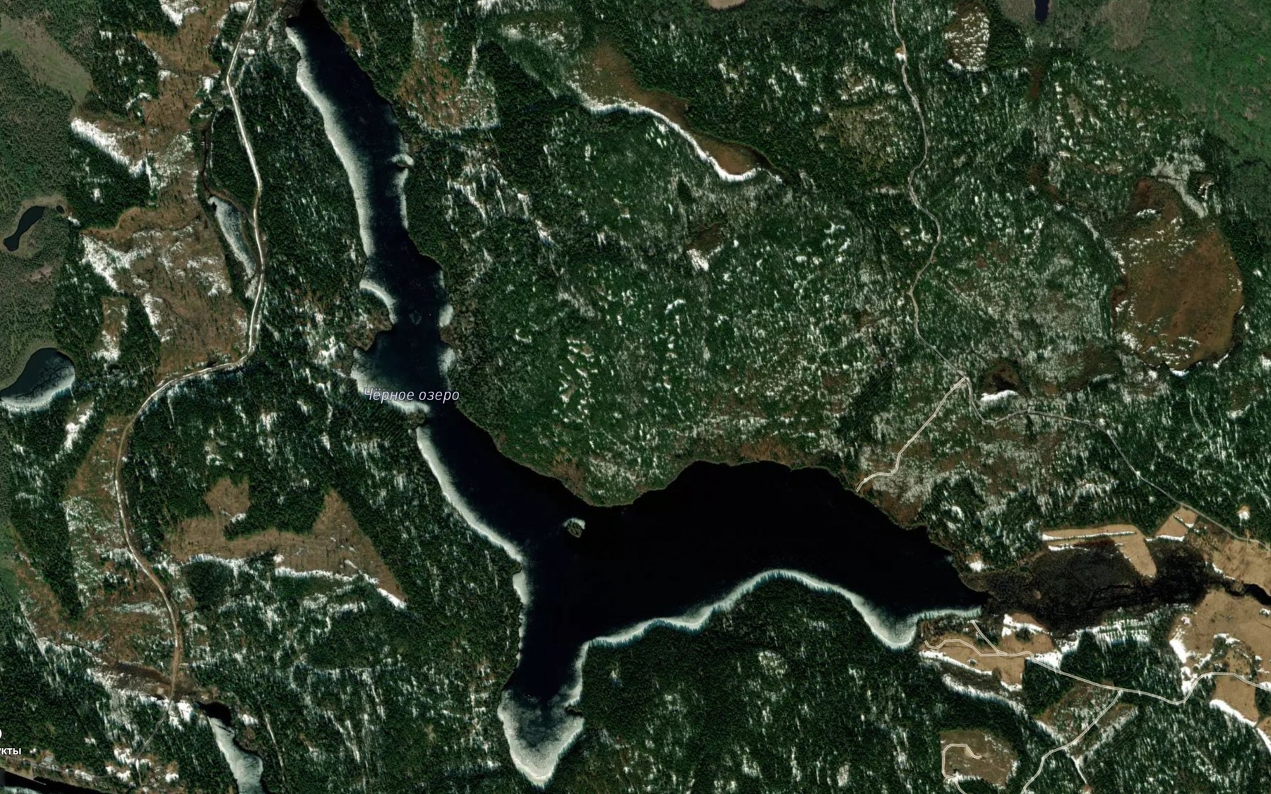 Satellite map of the oz. Tsernoye