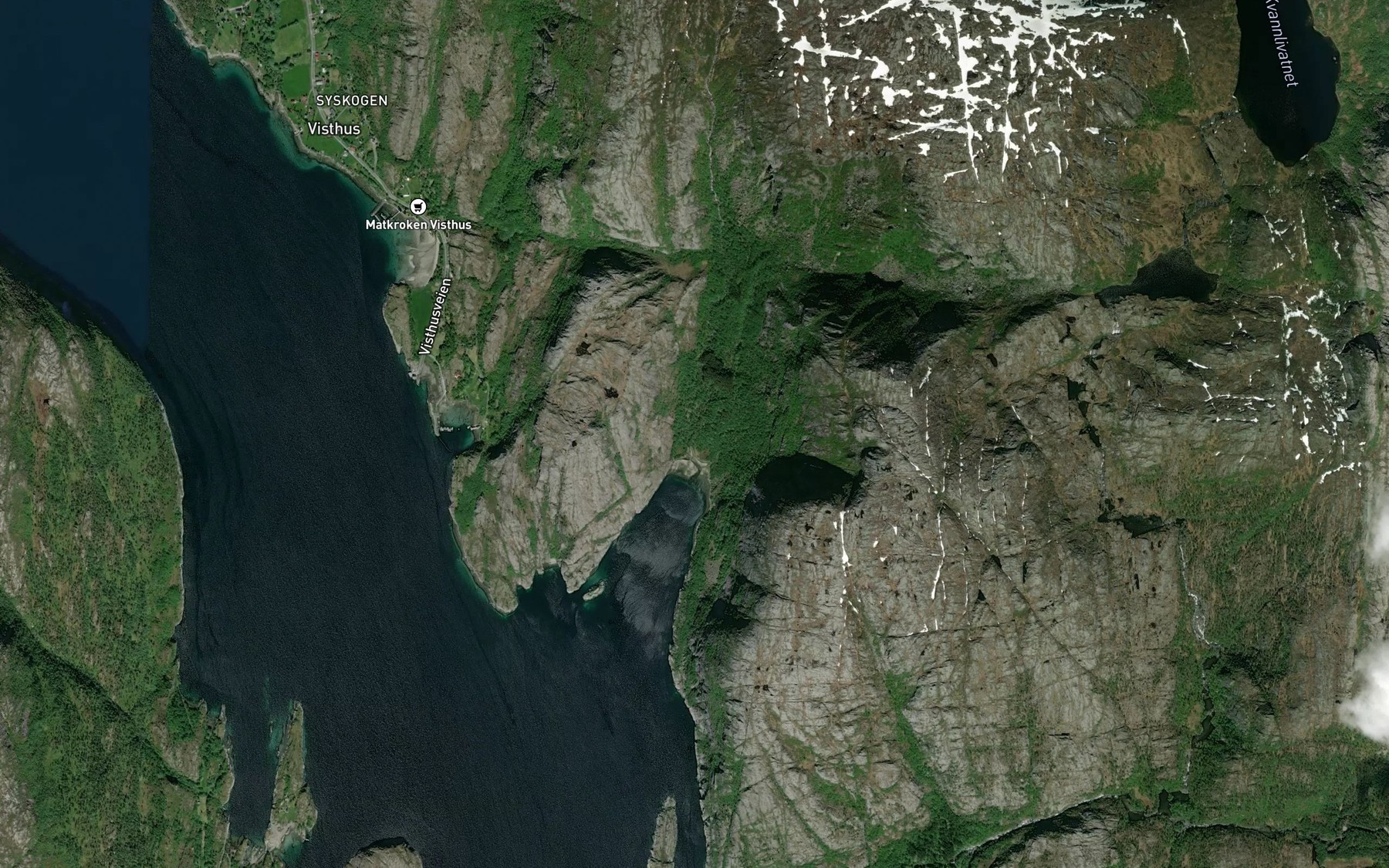 Satellite map of the Aunelva