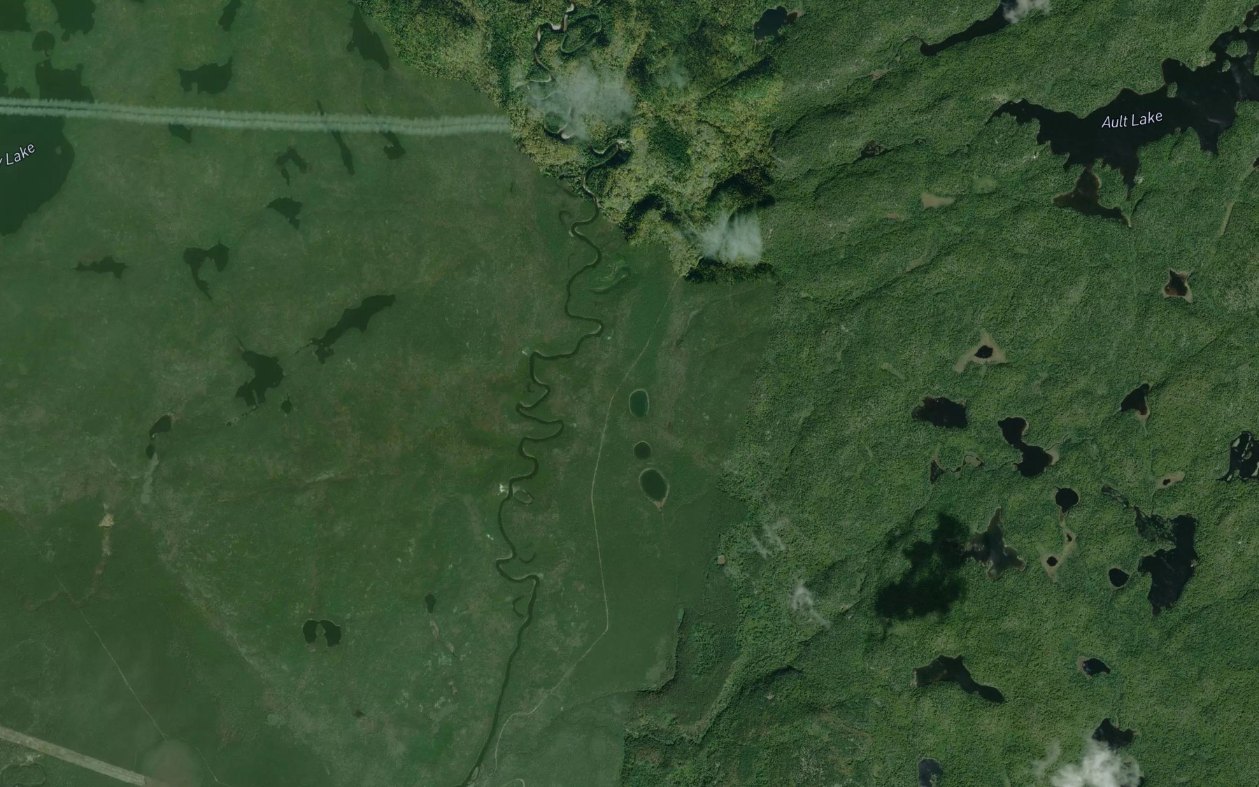 Satellite map of the Flats Lake