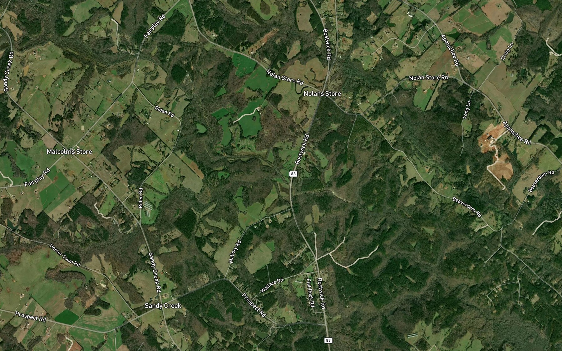 Satellite map of the Little Creek
