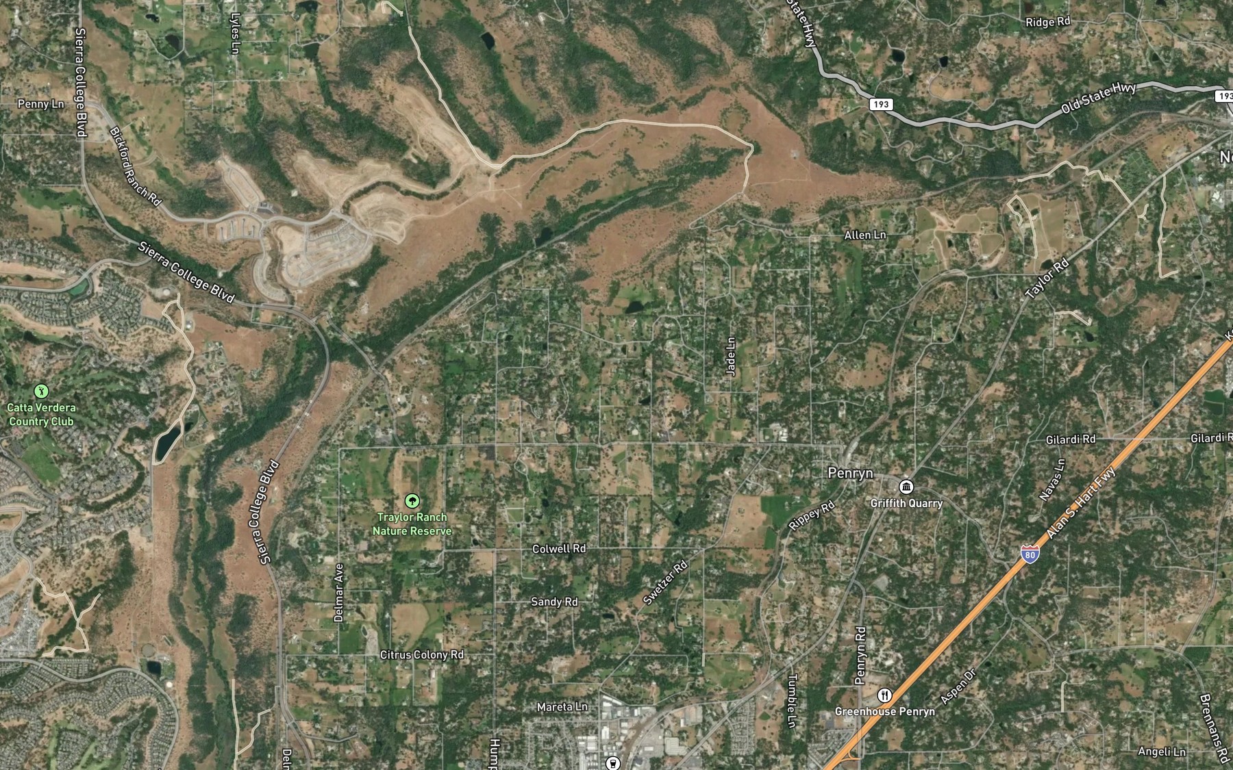 Satellite map of the Morgan Canal