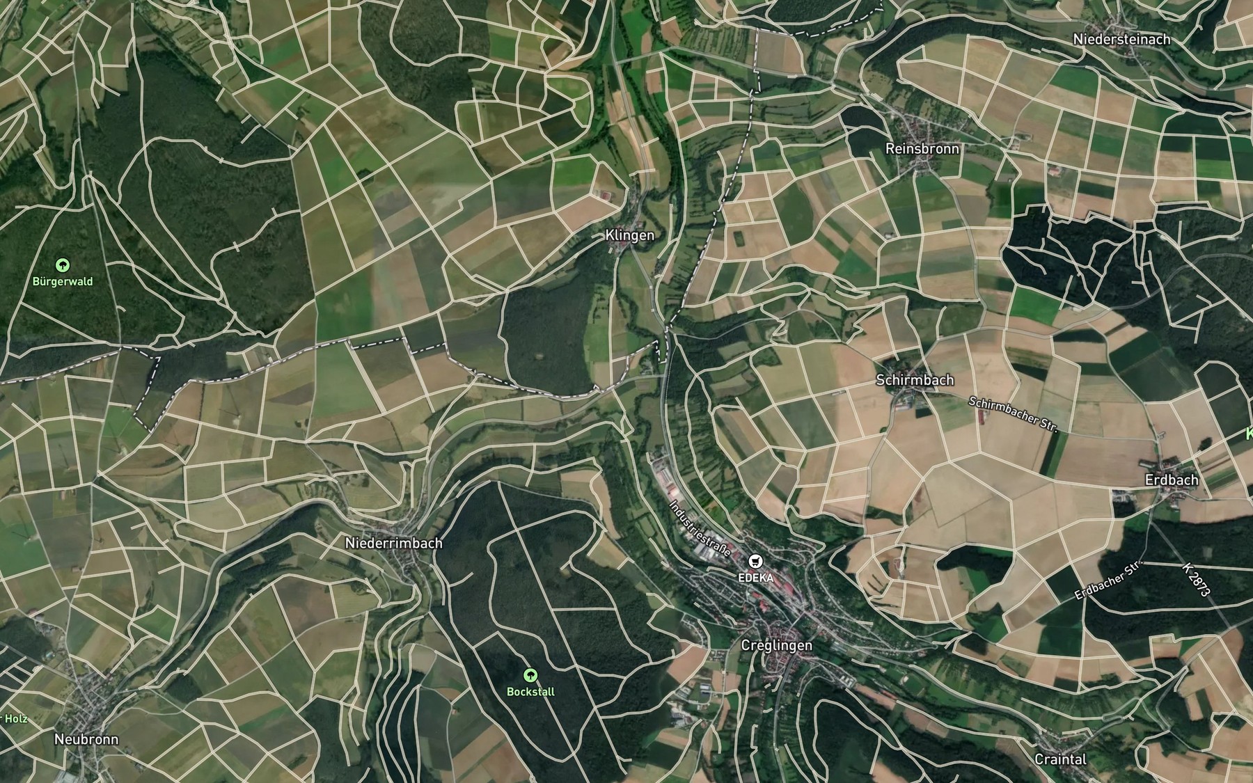 Satellite map of the Degelbrunner Bach