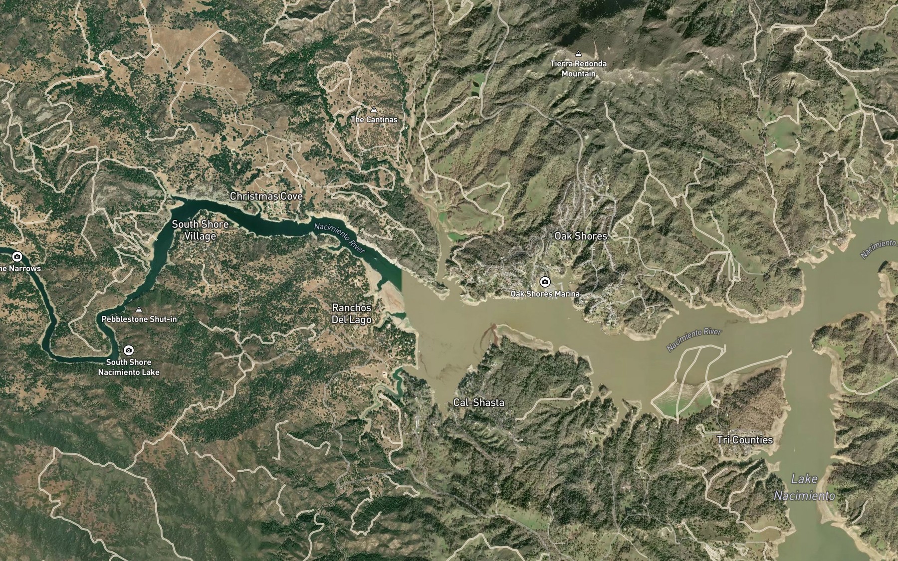 Satellite map of the Kavanaugh Creek