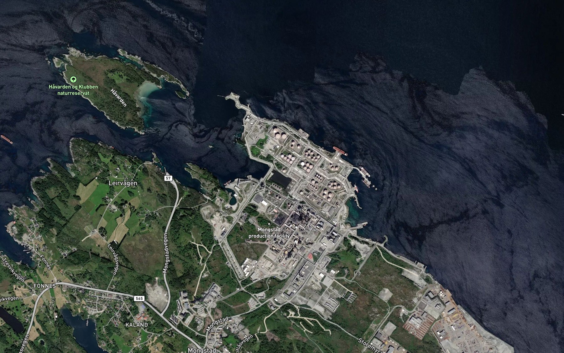 Satellite map of the Mongstadvagen