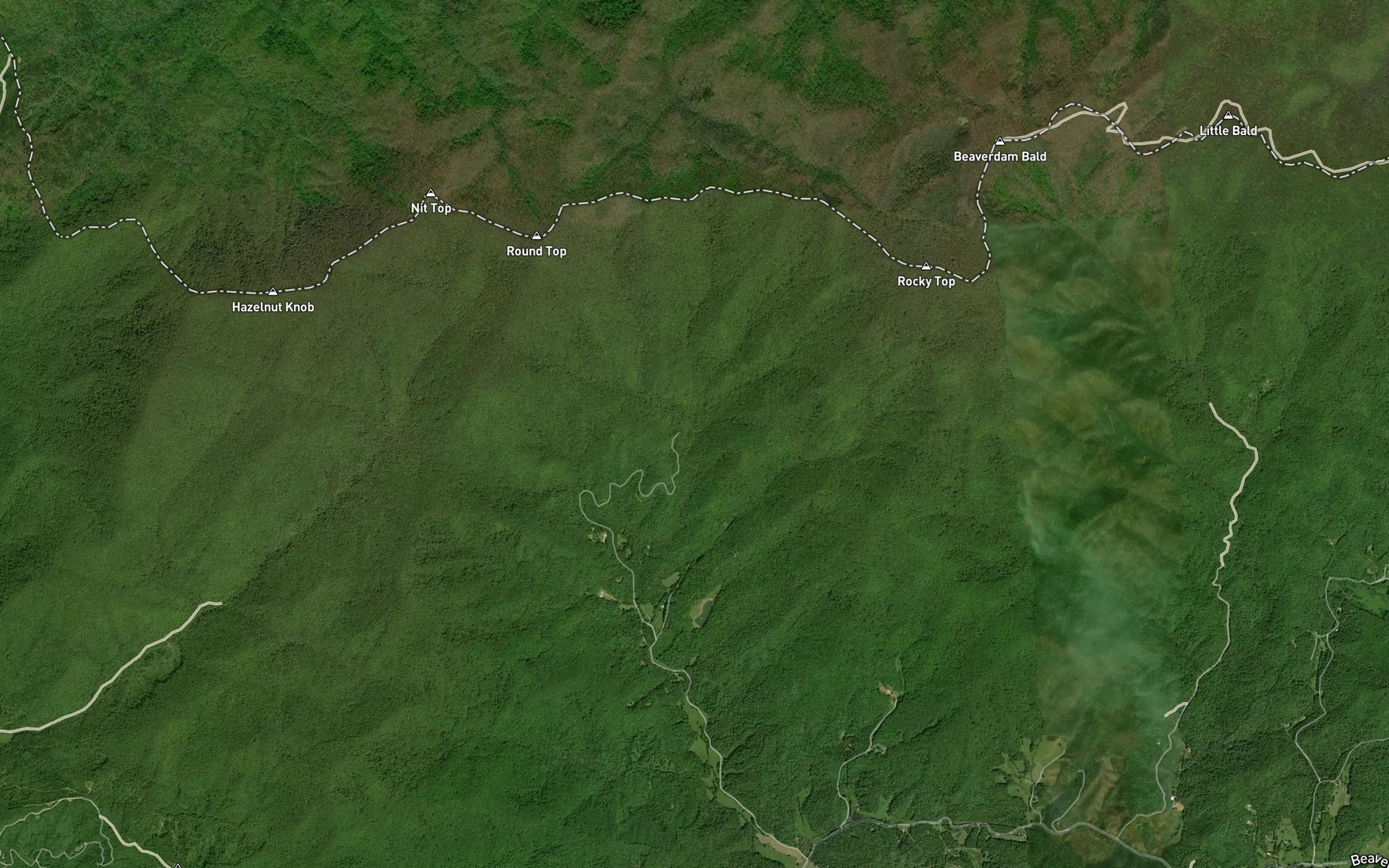 Satellite map of the Pot Log Branch