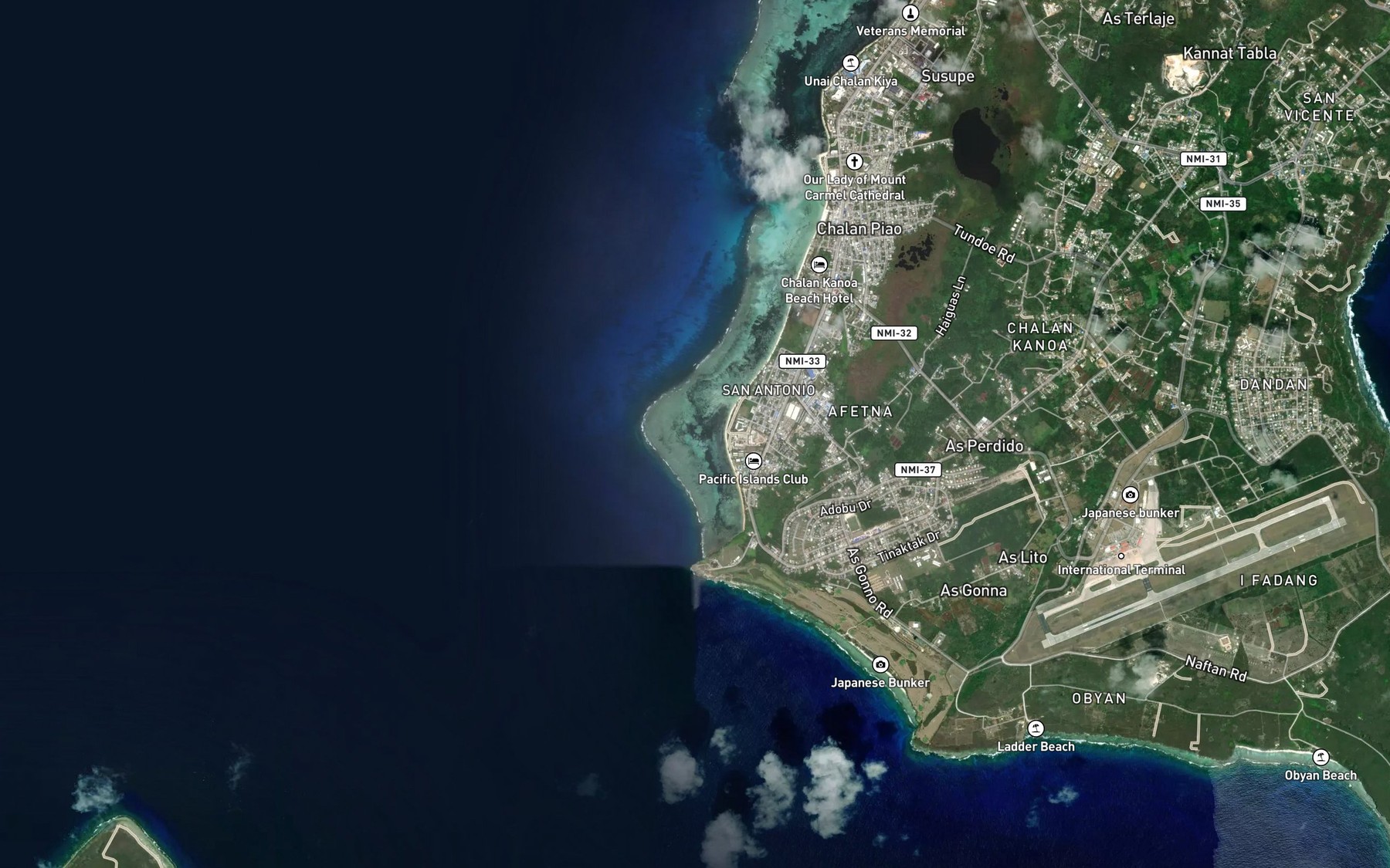 Satellite map of the Lagunan Chalan Kanoa