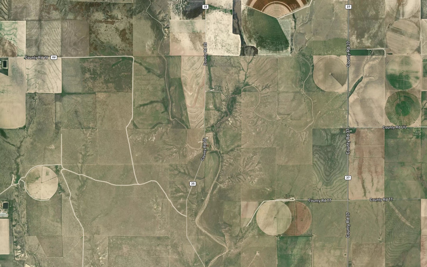 Satellite map of the West Wild Horse Creek