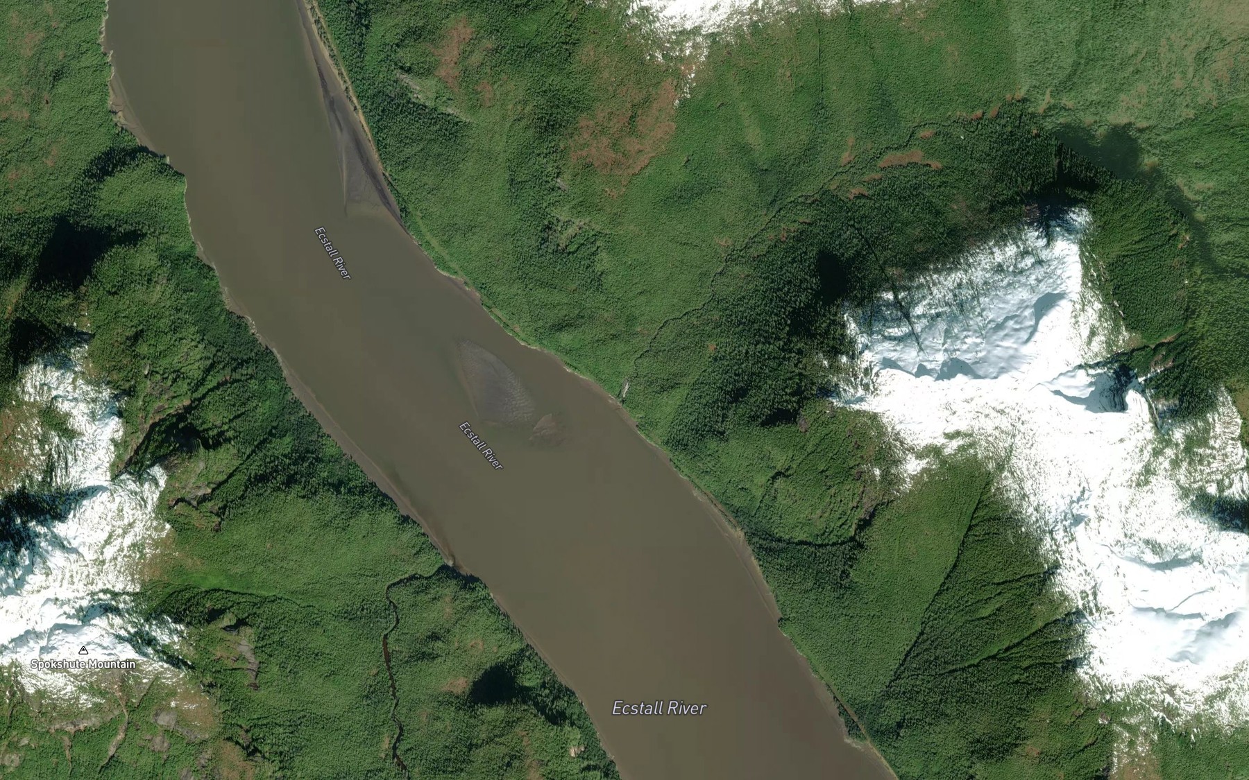 Satellite map of the McDonald Creek
