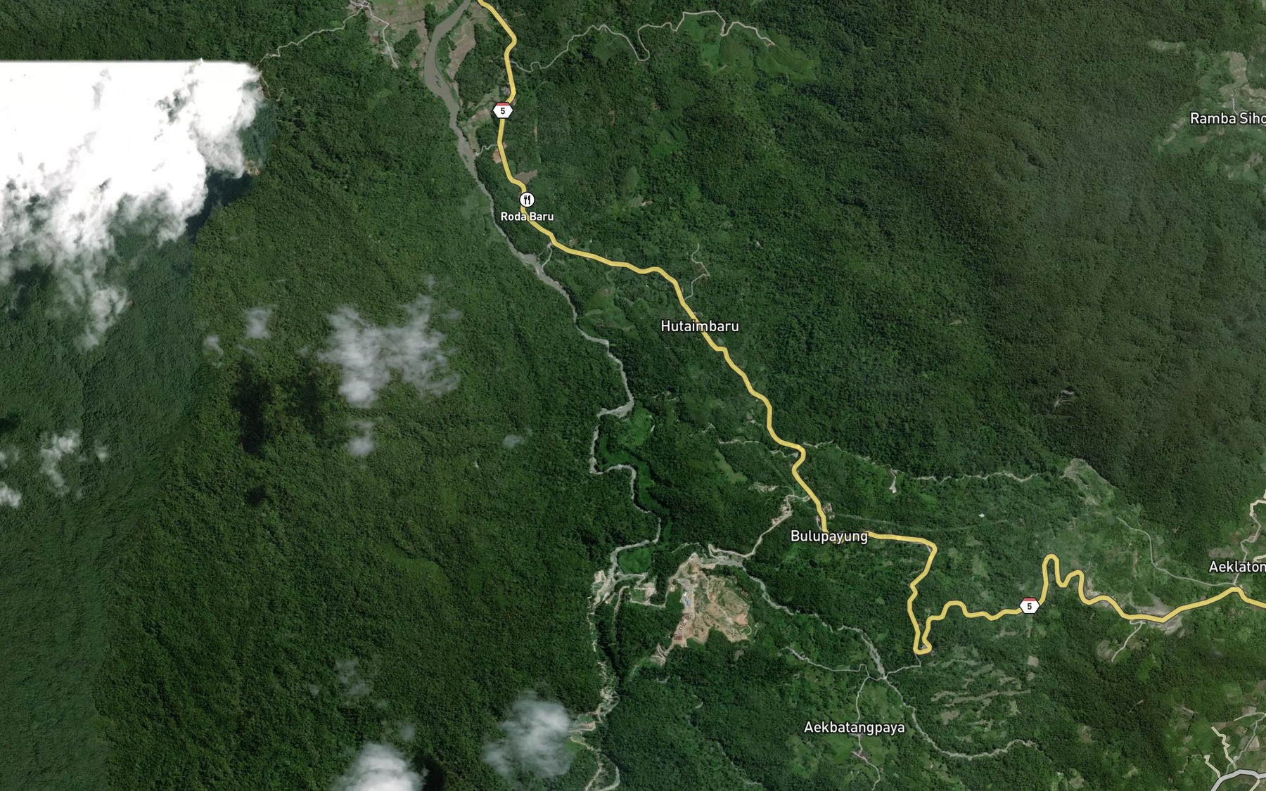Satellite map of the Aek Si Horu-horu