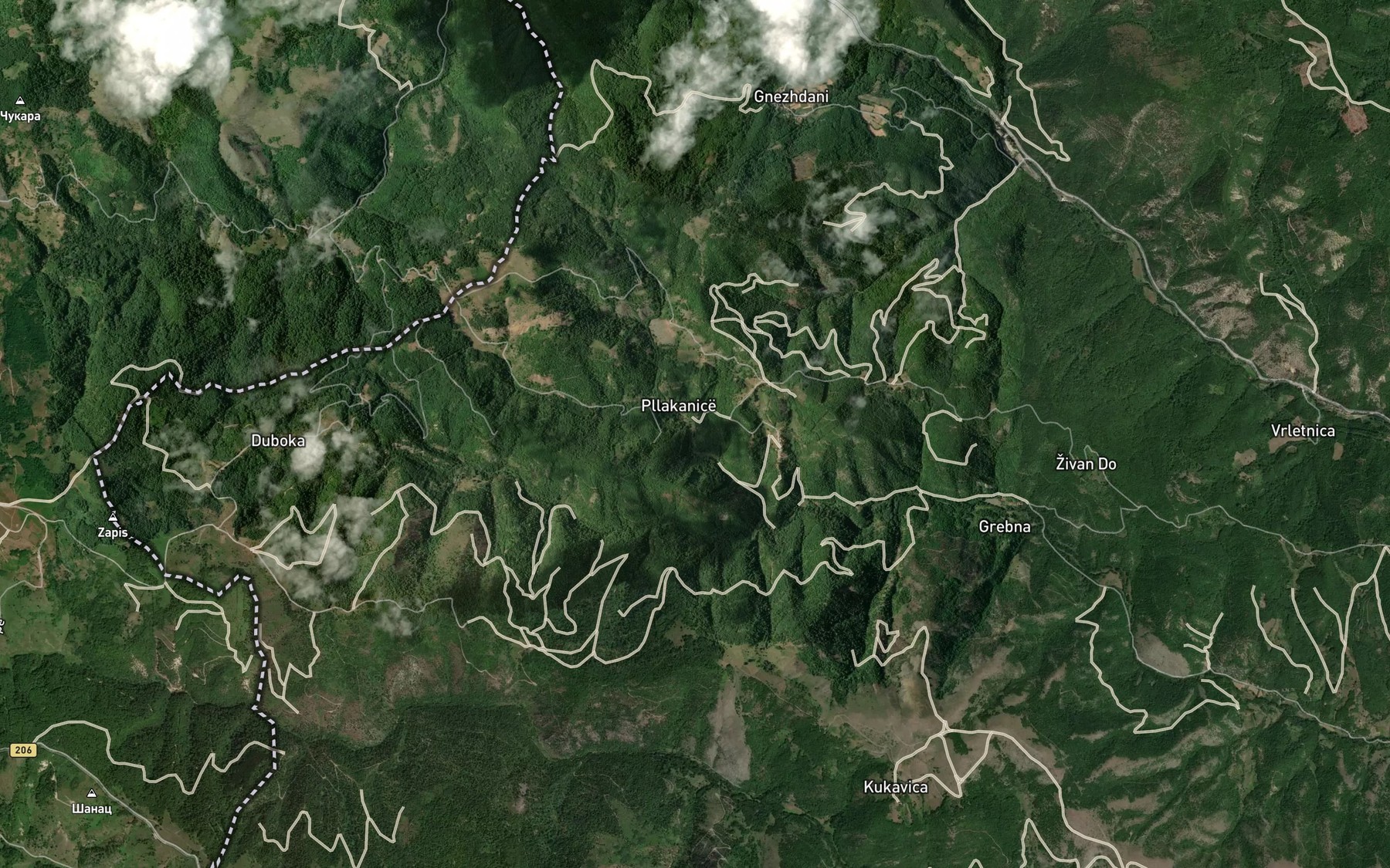 Satellite map of the Lumi Pllakonice