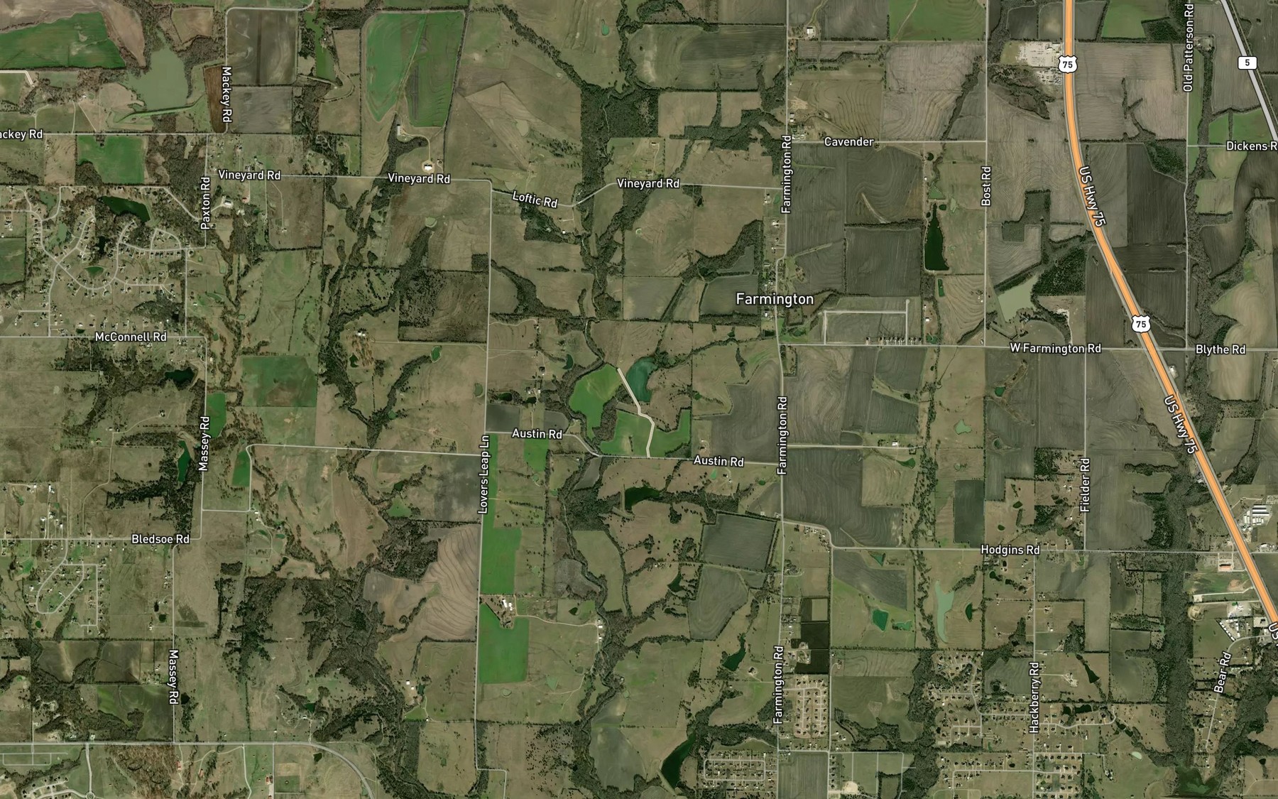 Satellite map of the Soil Conservation Service Site 35 Reservoir