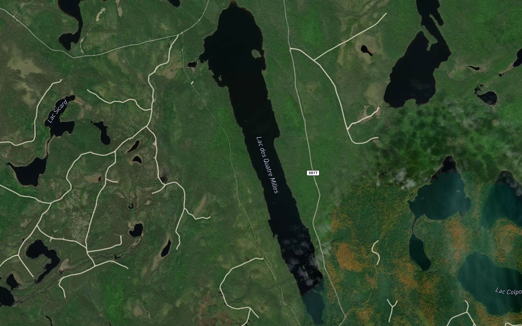 Satellite map of the Lac des Quatre Milles