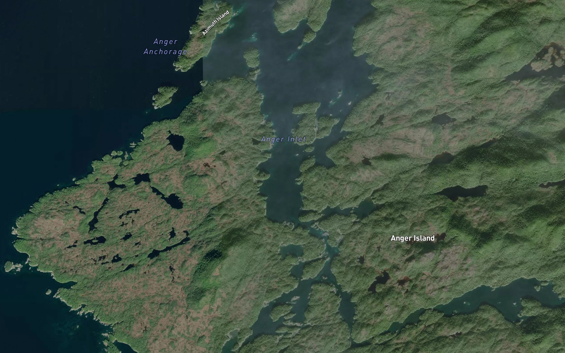 Satellite map of the Anger Inlet