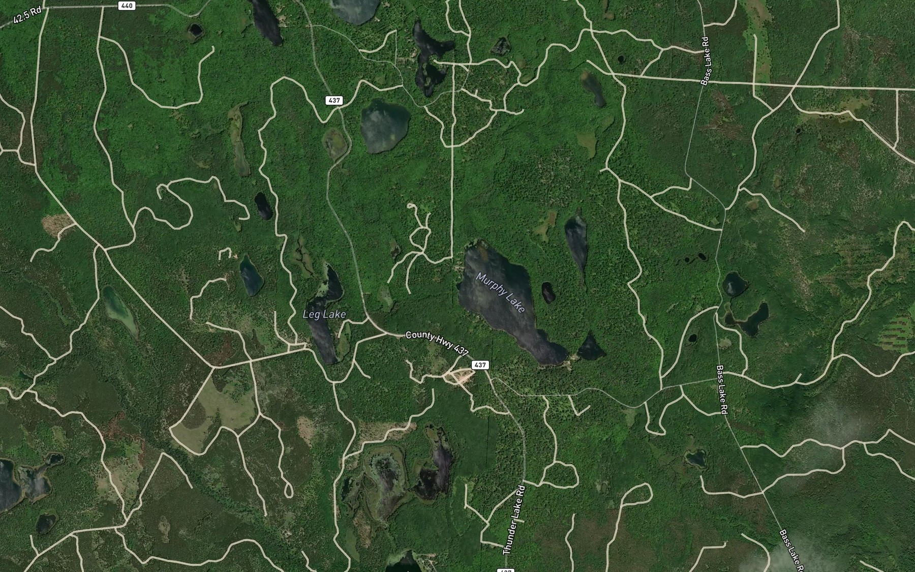 Satellite map of the Leg Creek