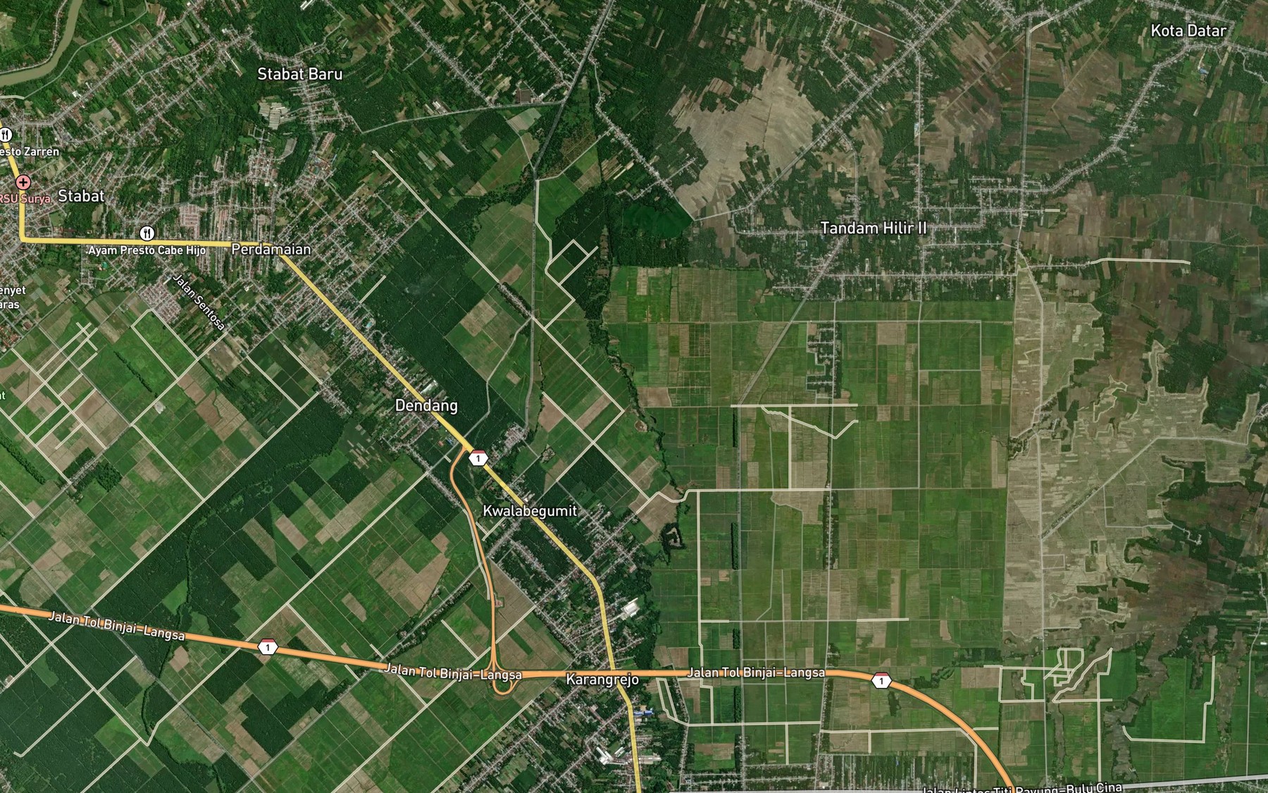 Satellite map of the Sei Lubuk Dalam