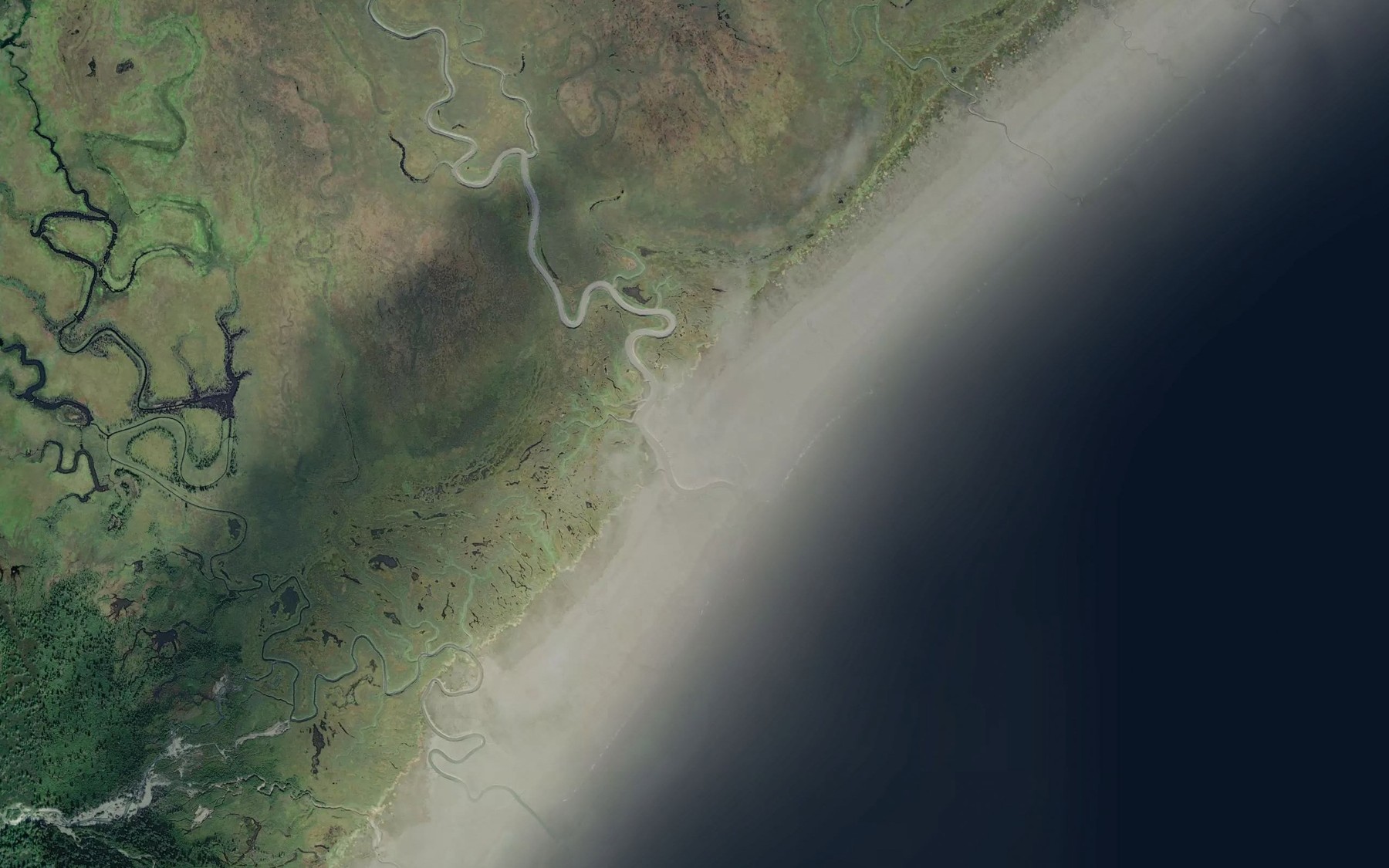 Satellite map of the Little Jack Slough