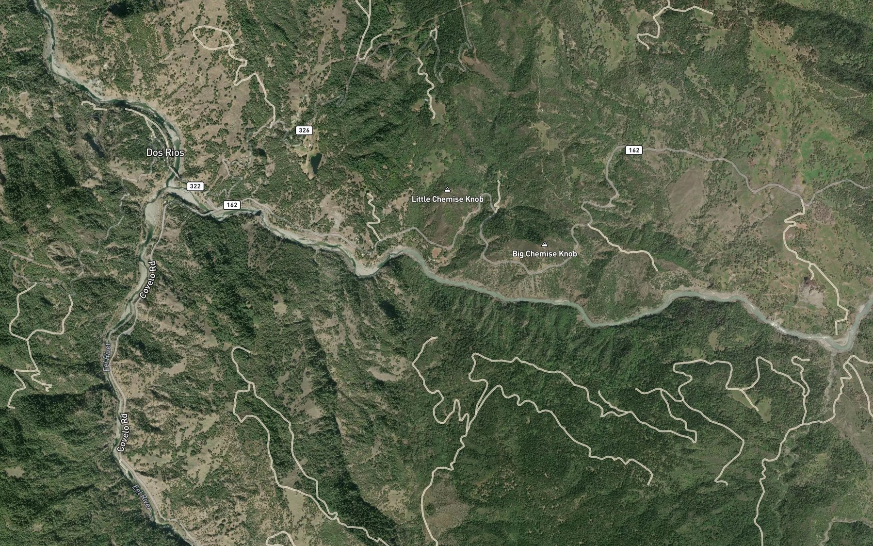 Satellite map of the Hosea Creek