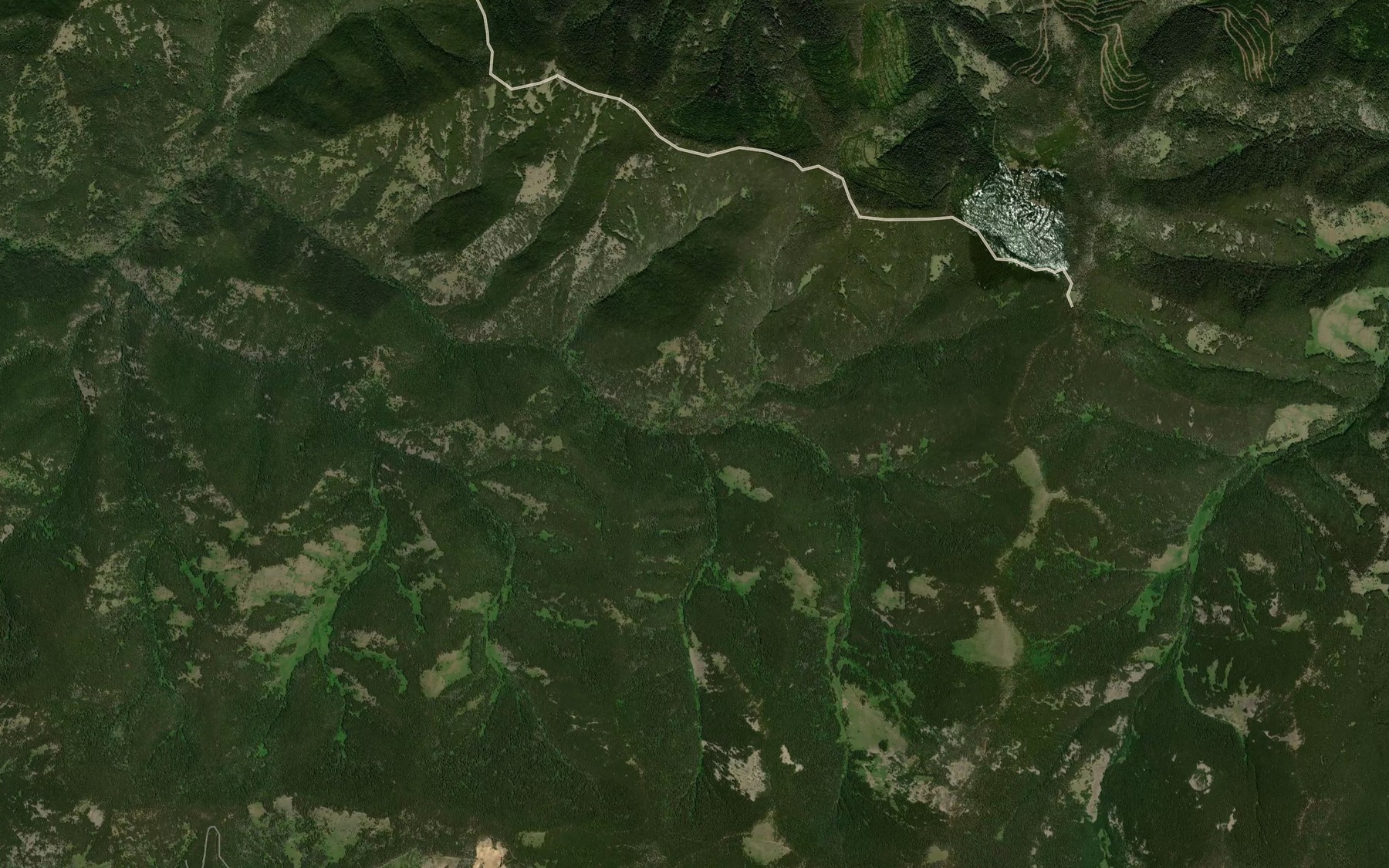 Satellite map of the Middle Fork Hoover Creek