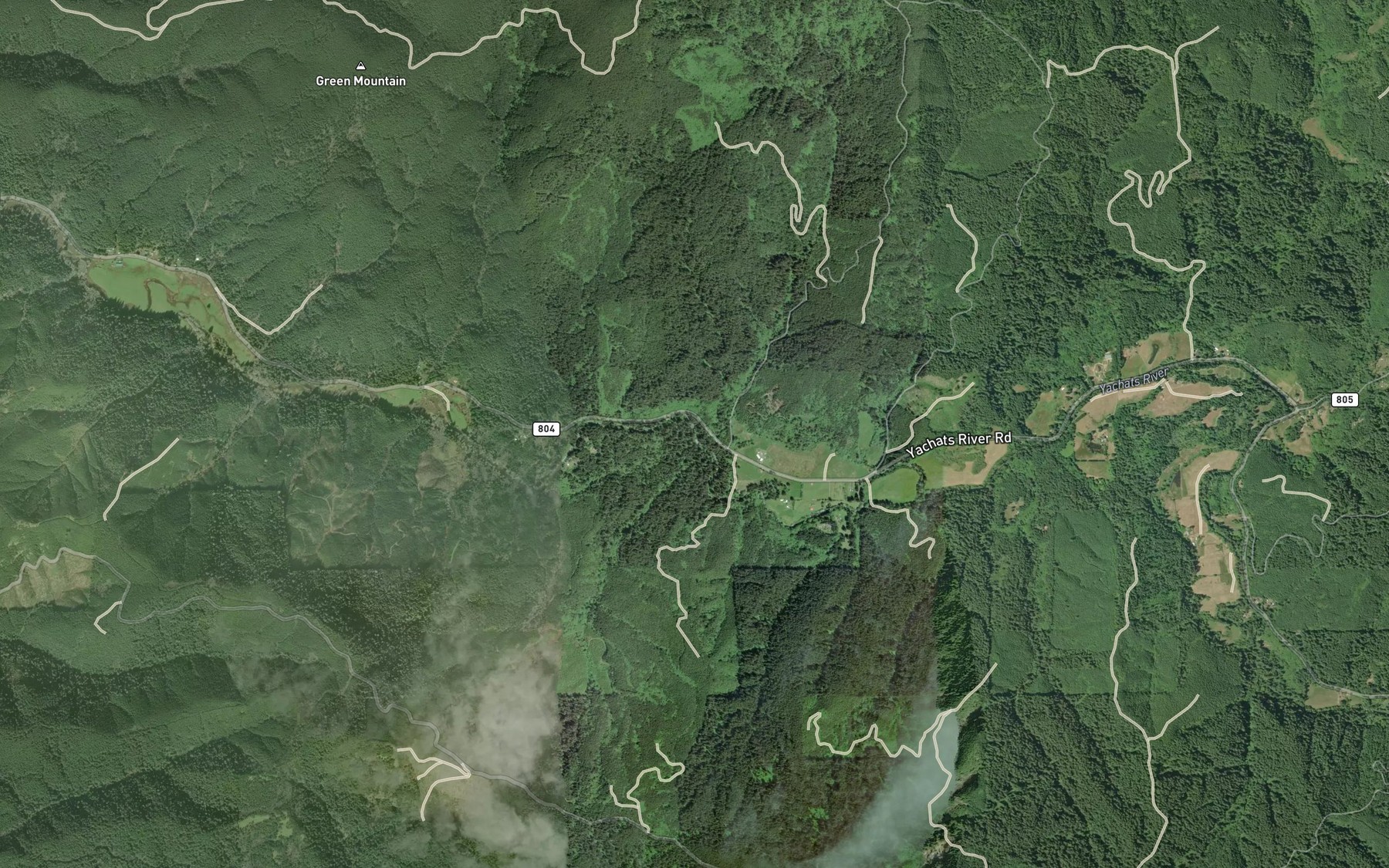 Satellite map of the Little Beamer Creek