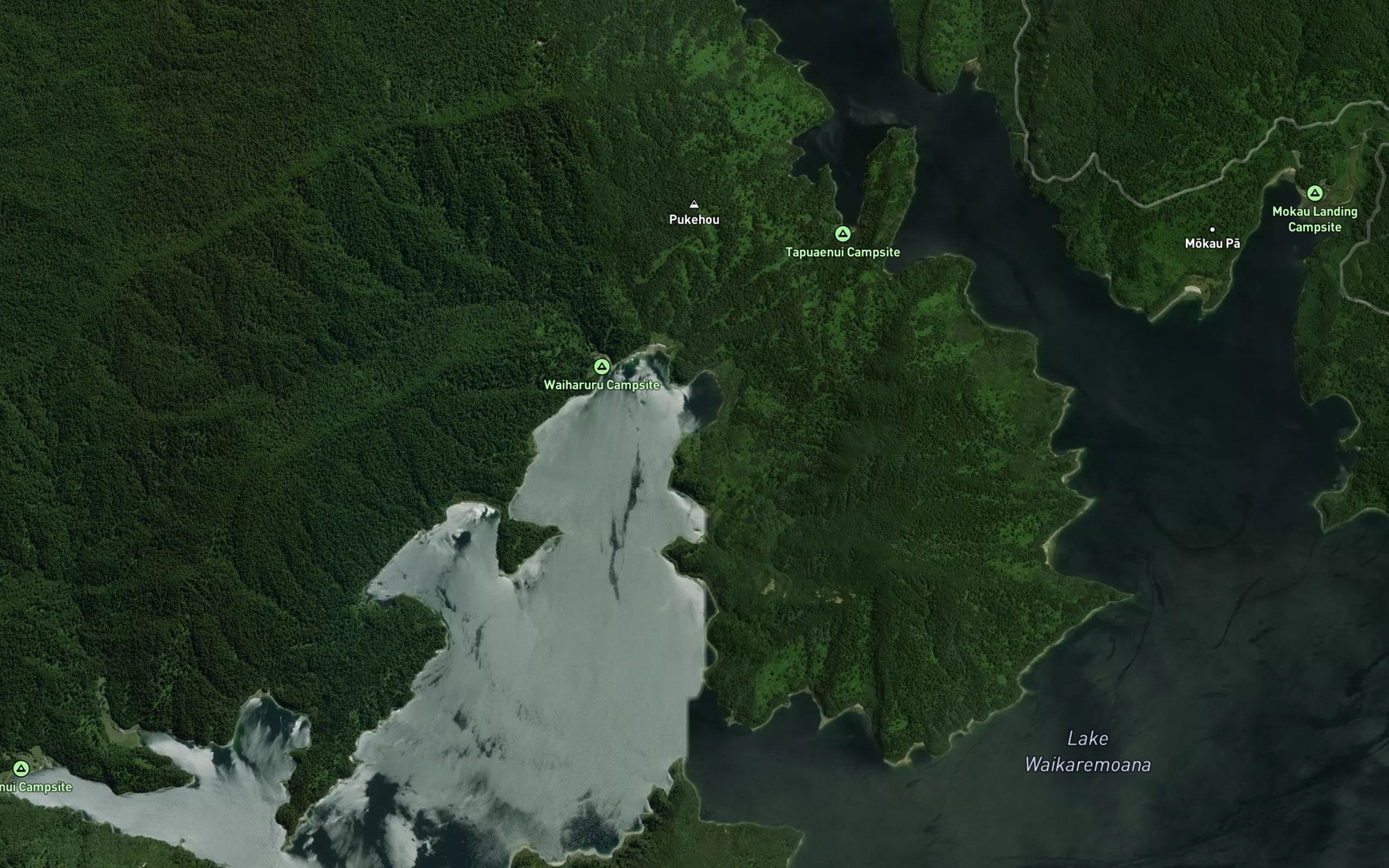 Satellite map of the Te Ruapohatu Stream