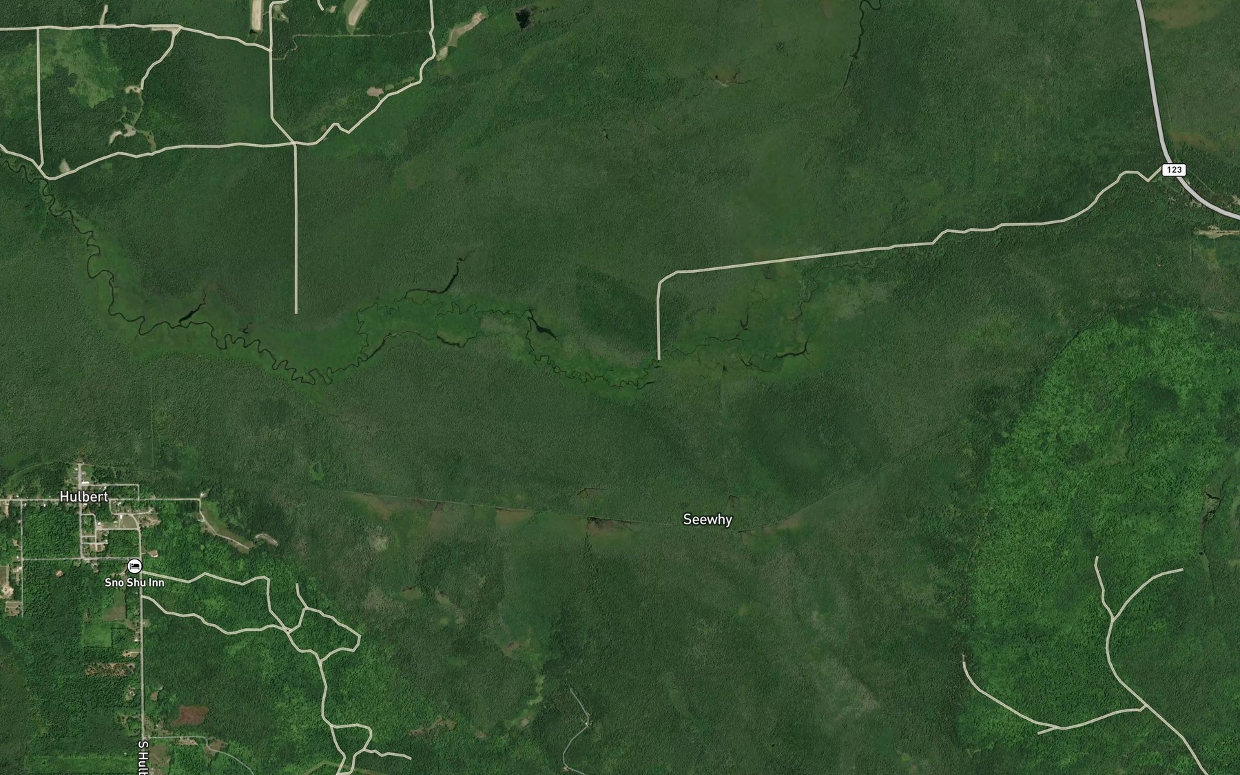 Satellite map of the Grants Creek