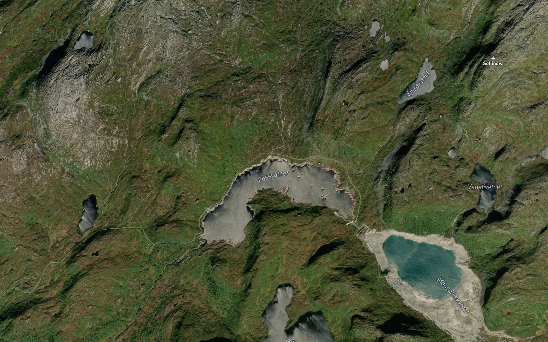 Satellite map of the Fossvatn